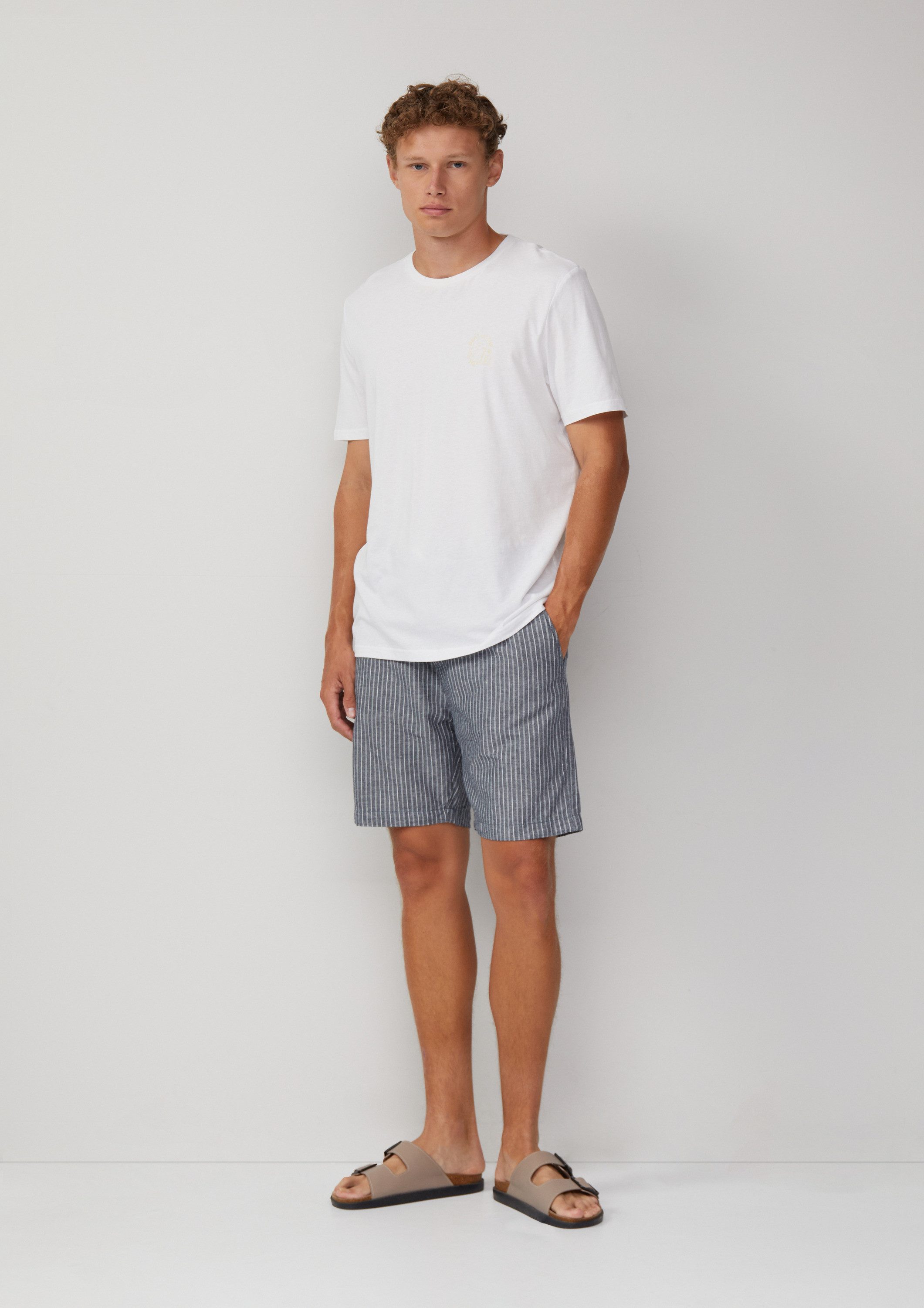 QS Shorts Bermuda Gestreifte Shorts aus Leinenmix günstig online kaufen