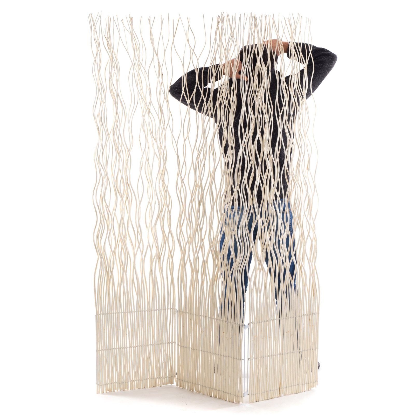DESIGN DELIGHTS Paravent RAUMTEILER "WAVE 3", Weide, 170x120cm (HxB), Paravent, Trennwand