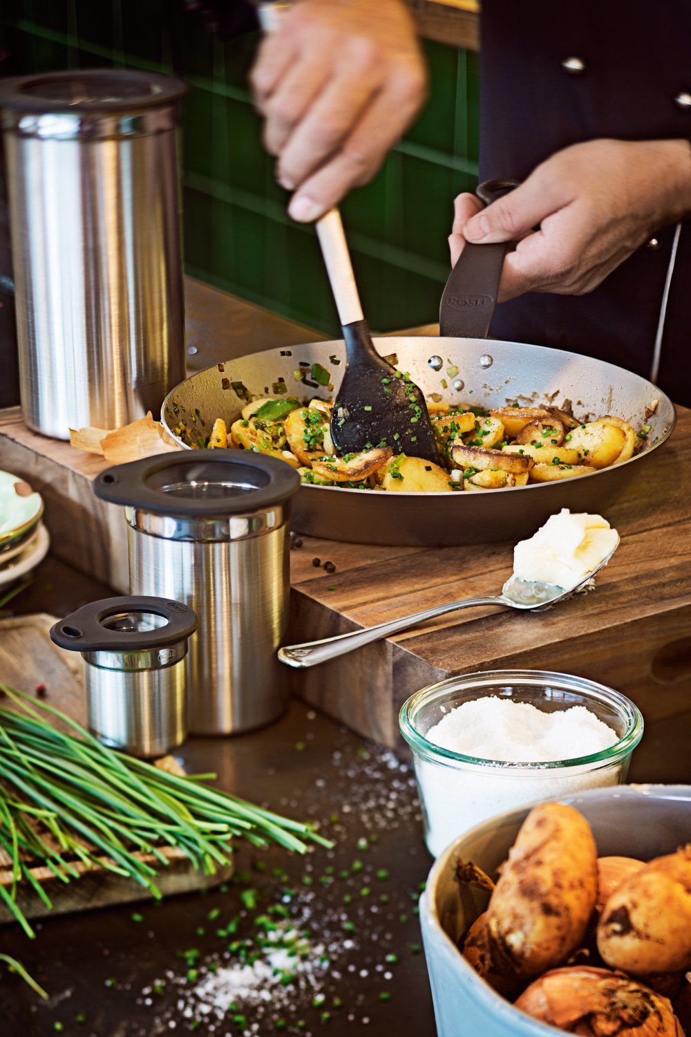 RÖSLE Frischhaltedose, Edelstahl 18/10, Glas, Silikon, (1-tlg), zur Aufbewahrung von Lebensmitteln, spülmaschinengeeignet