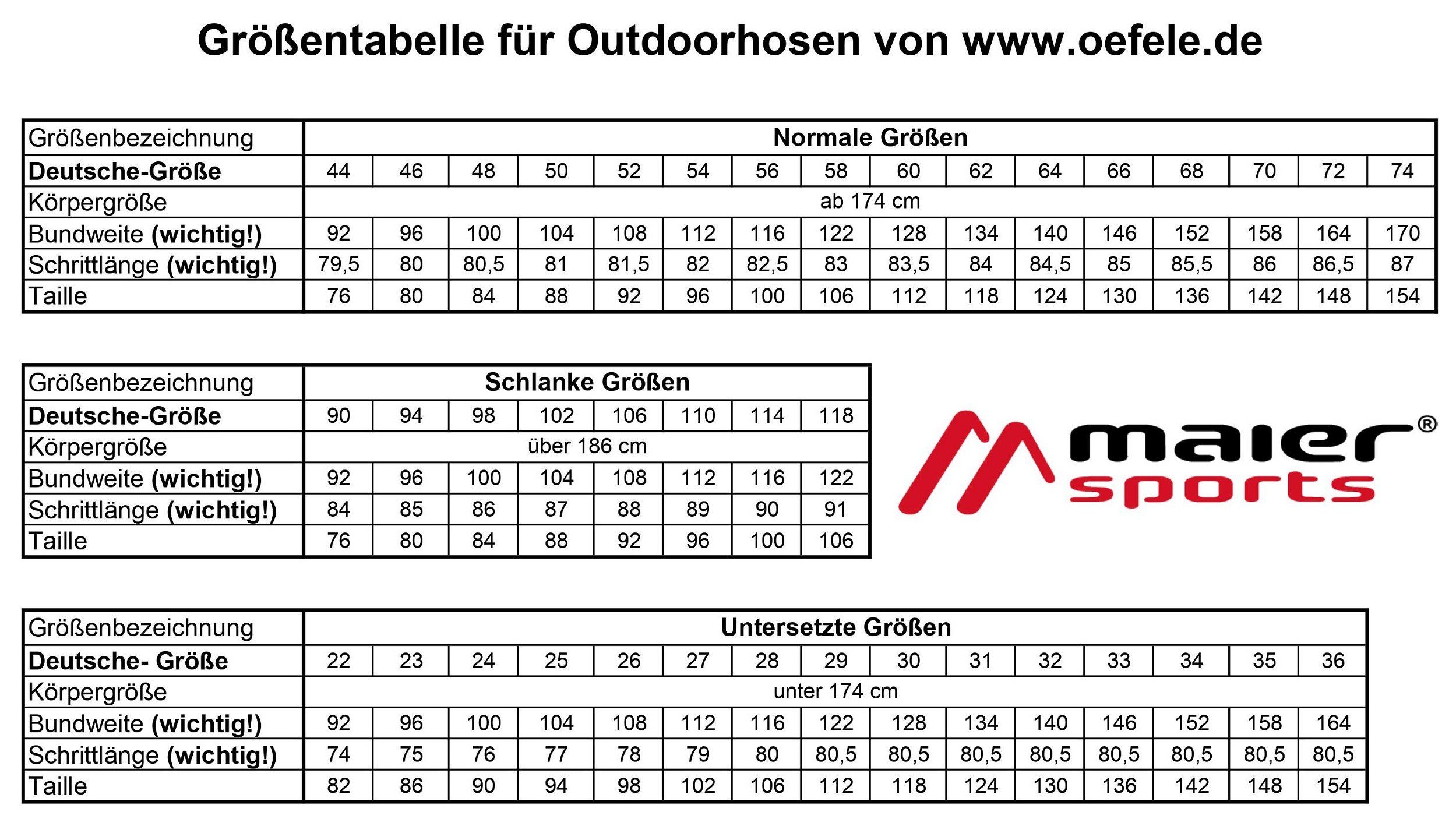 Maier Sports Outdoorhose Leichte Outdoorhose "Südtirol" NEU Trekkinghose Wanderhose elastisch teak