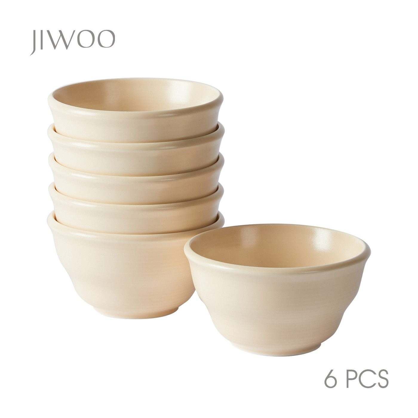 JIWOO Müslischale 6er,Ø12cm,Müslischale,Obstschale,Salatschüssel,Servierschüssel, Keramik, (Keramik-Geschirrset, 6-tlg), Minimalistisches,Mikrowellen-und spülmaschinenfest,Stapelbares,Ø12cm