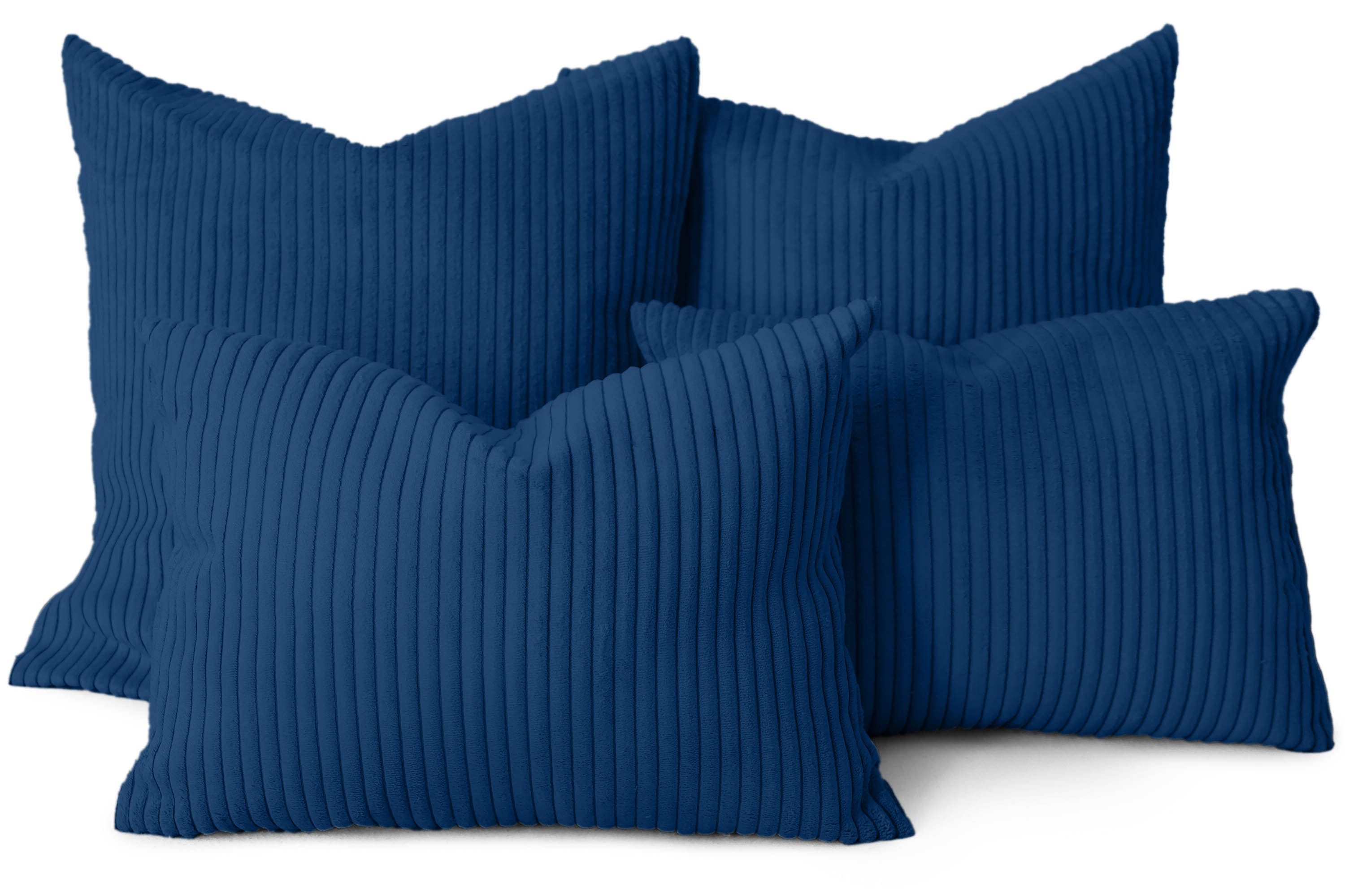 Amilian Dekokissen Sofakissen Cord-Optik 4er Set mit Füllung 2x 40x40 + 2x 35x45 cm, mit Füllung, Hotelverschluss, formstabil