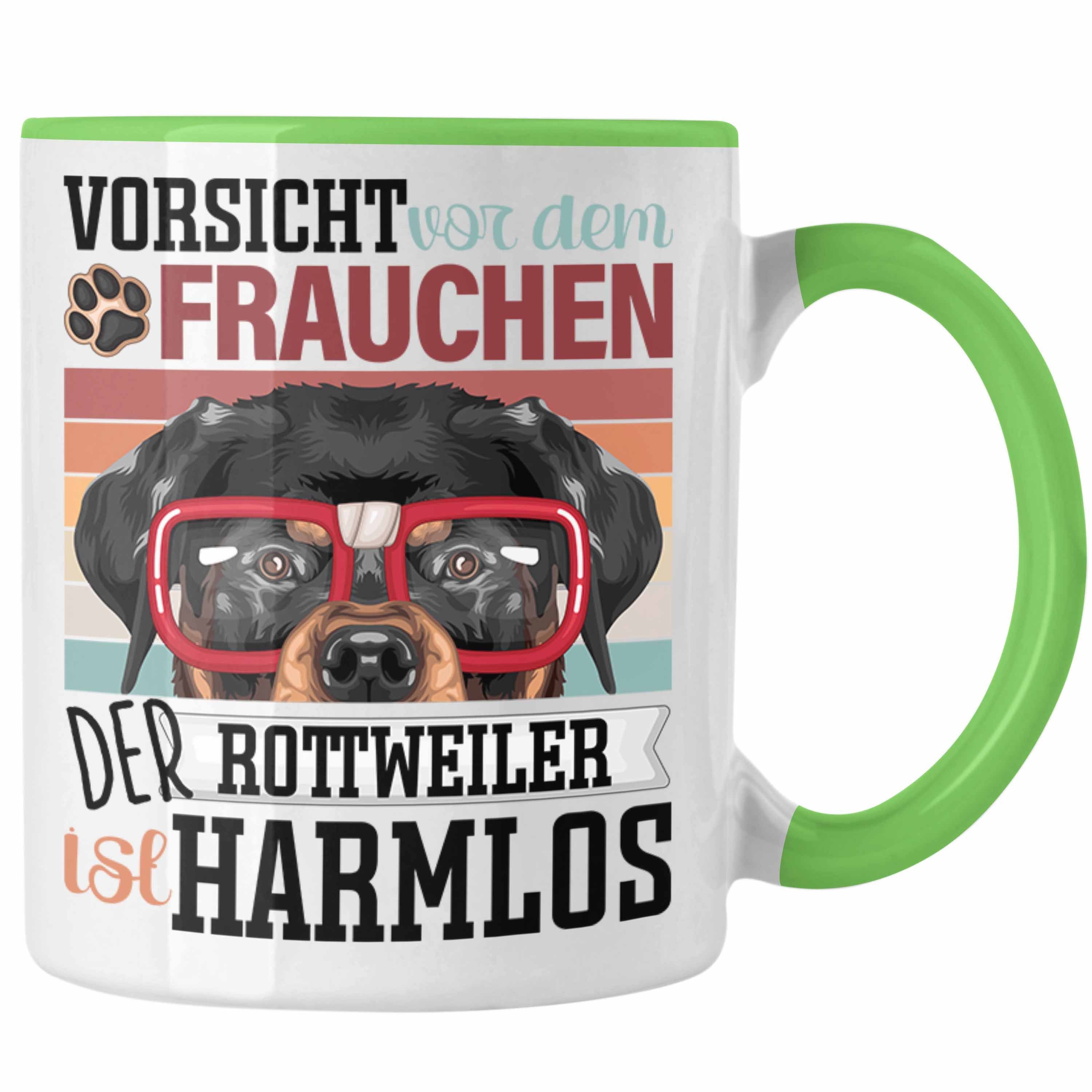 Trendation Tasse Rottweiler Besitzerin Frauchen Tasse Geschenk Lustiger Spruch Geschenk Grün