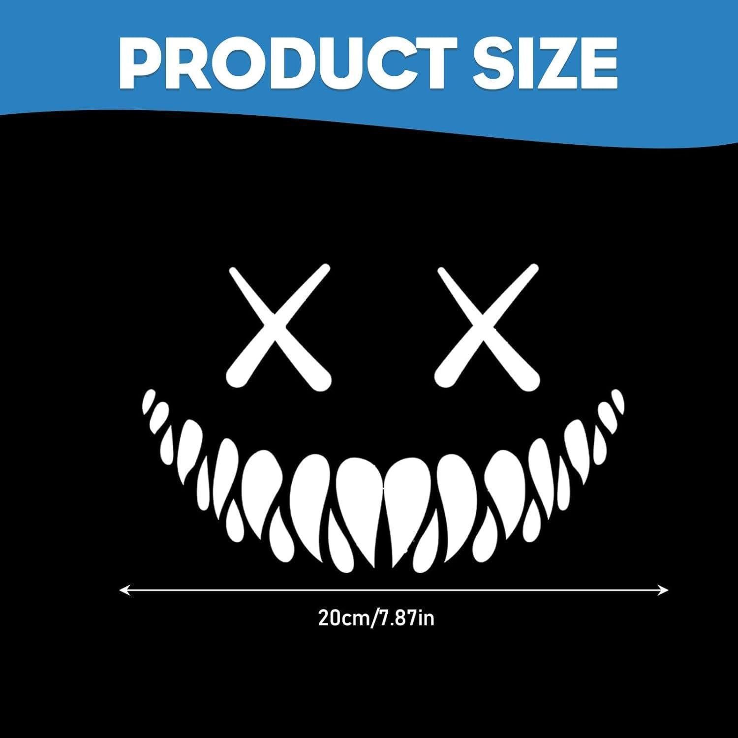 LuxusKollektion Reflektor-Aufkleber Aufkleber 2er Set reflektierend Dämon Smile für Auto Motorrad Helm