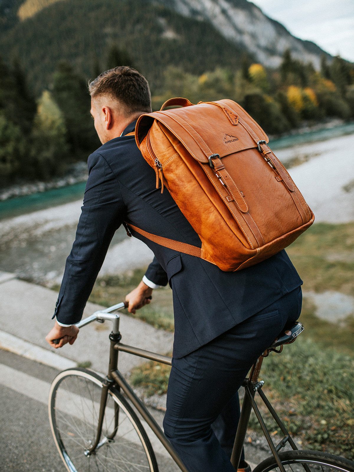 Scippis Tagesrucksack Alpenleder Bozen – Retro-Rucksack aus 100 % Leder