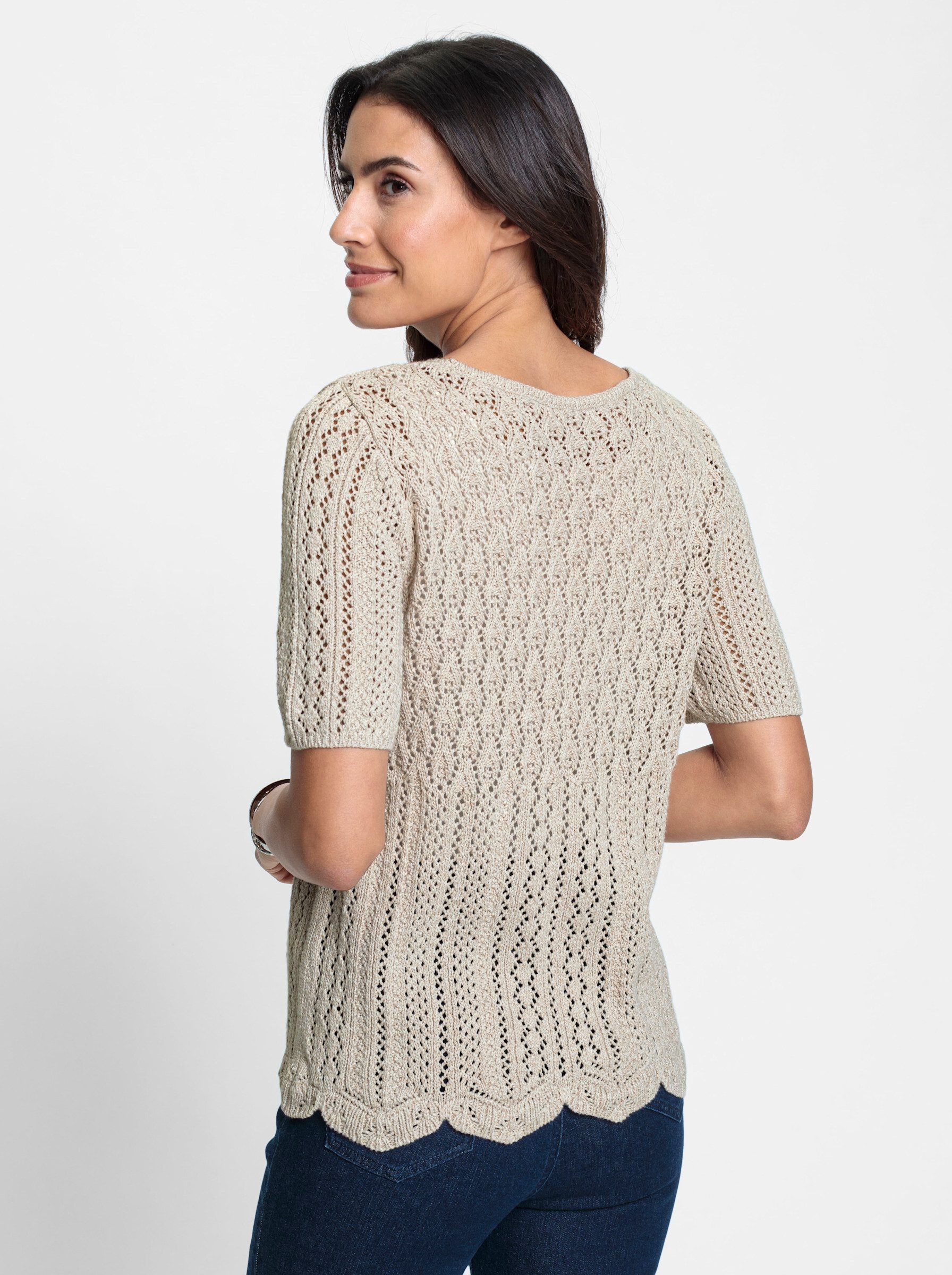 Witt Strickpullover Ajour-Pullover Kurzarm Ajour günstig online kaufen