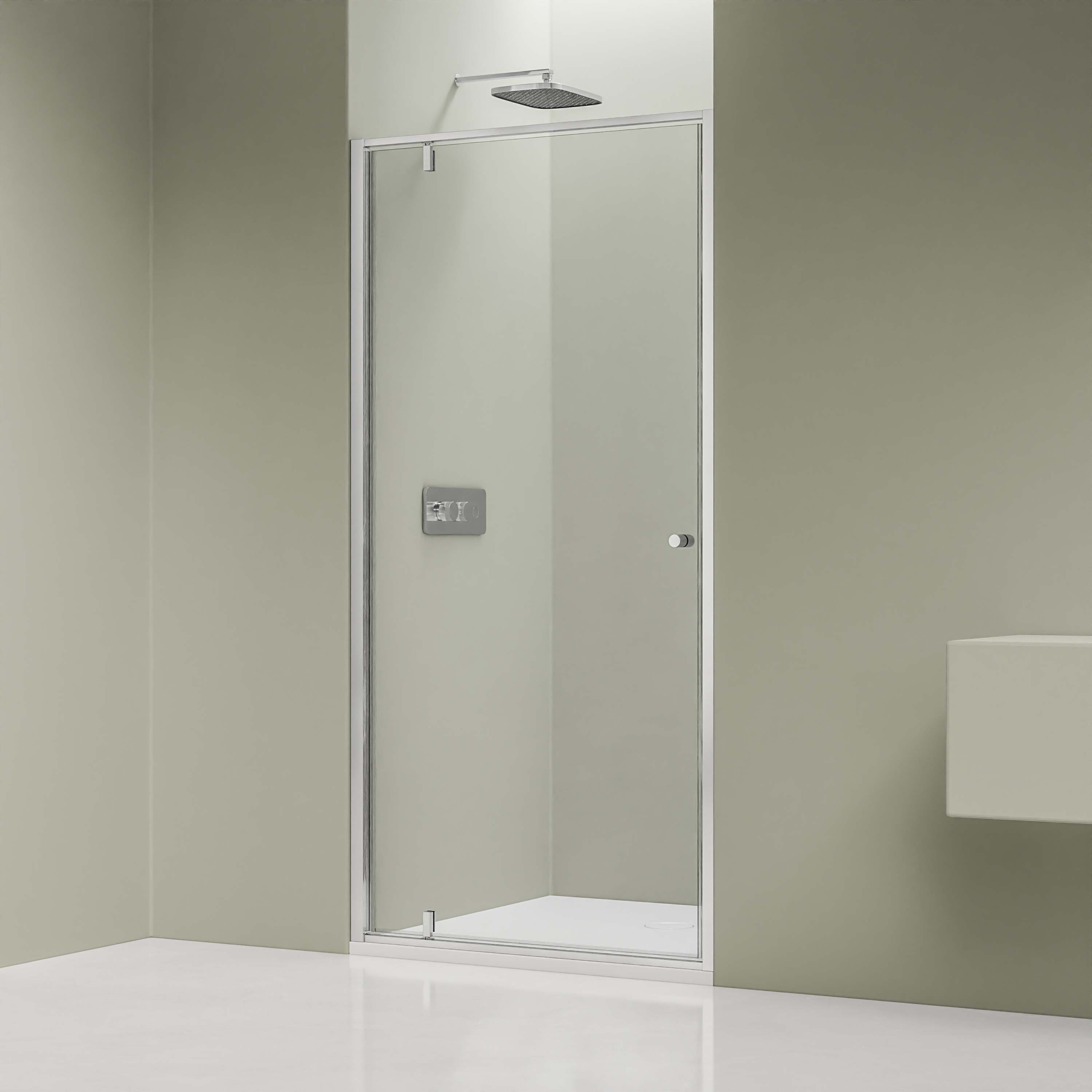 Bernstein Duschwand NT604 FLEX 80 cm Chrom, ESG Sicherheitsglas 6mm, Nischendusche Drehtür 80cm Chrom 6mm Nano