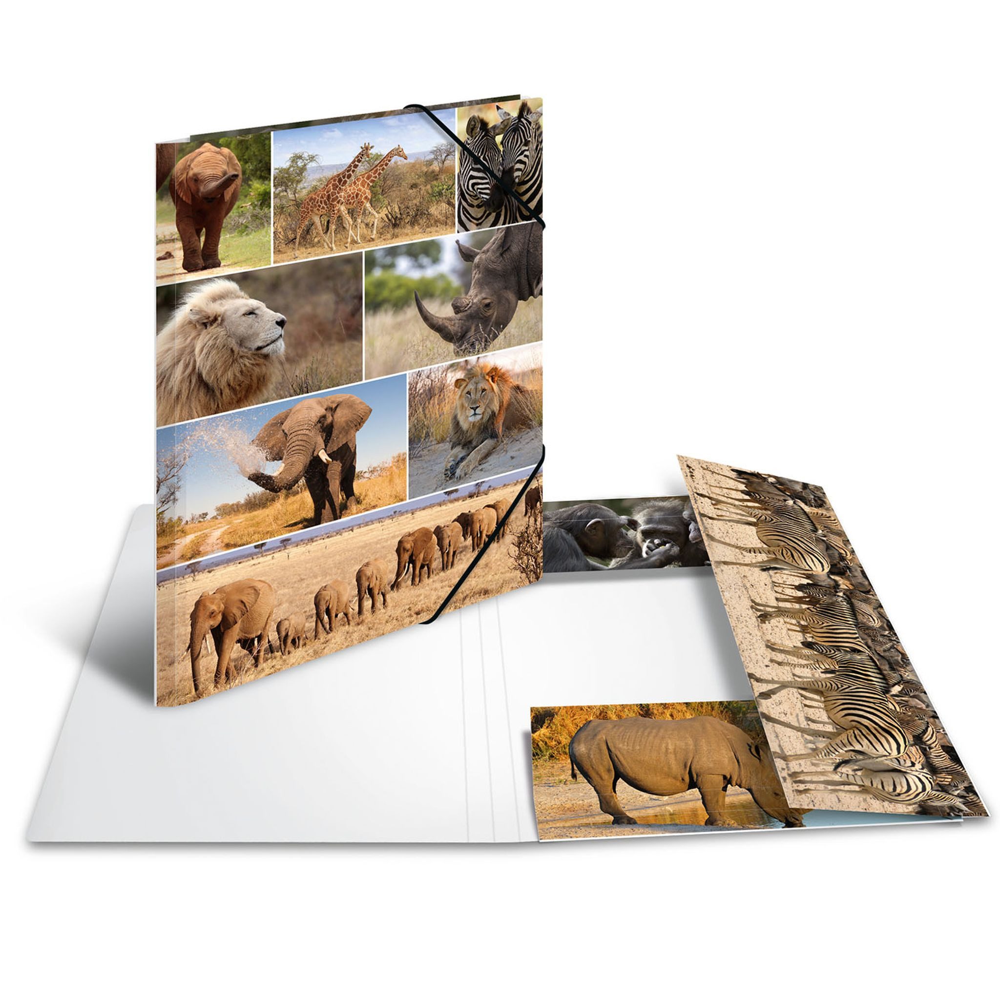 HERMA Organisationsmappe Herma Sammelmappe Eckspanner Karton A3 Afrika Tiere