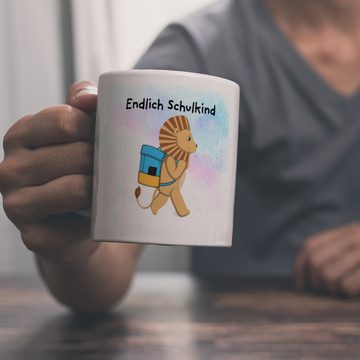 speecheese Tasse Endlich Schulkind Löwe Kaffeebecher für die Einschulung