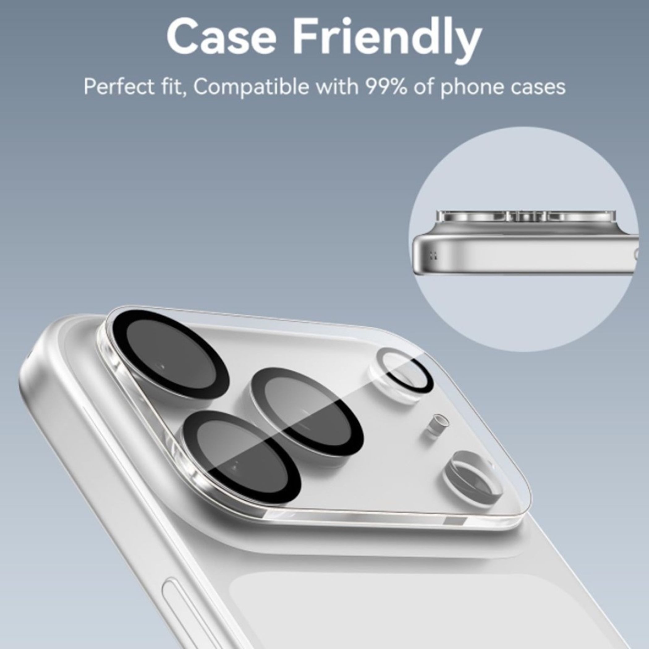 Wigento Kameraschutzglas Linsenschutz für Apple iPhone 18 Pro Max 9H Hartglas Komplettschutz für Apple iPhone 18 Pro Max, AR Reflexionstechnologie, Case Friendl – Bild 5 von 5