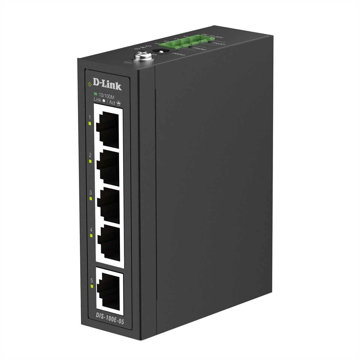D-Link DIS-100E-05 5-Port Switch Netzwerk-Switch (Industrial Fast Ethernet Unmanaged)