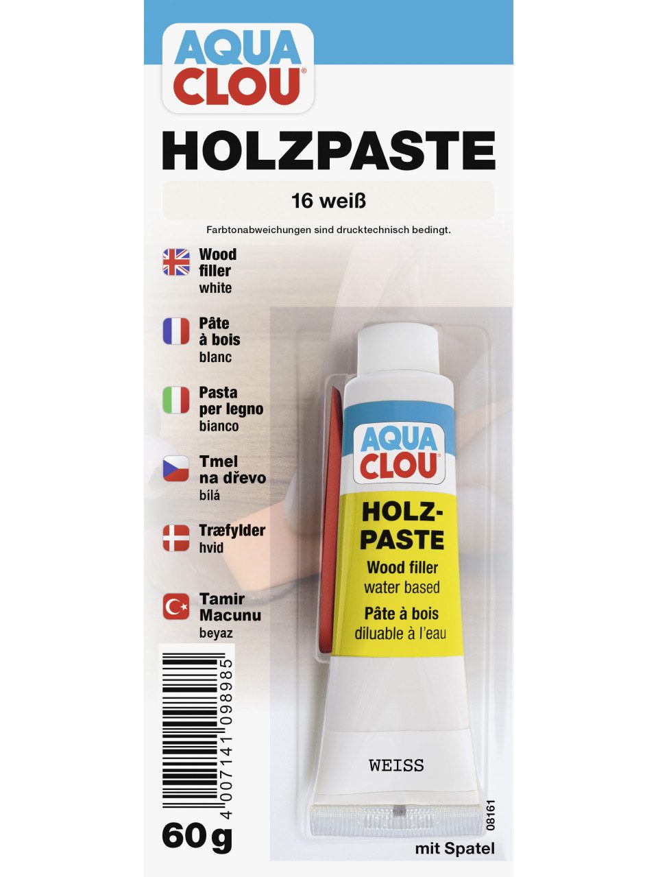 Aqua Clou Fertigspachtel Clou Holzpaste 60 g weiß