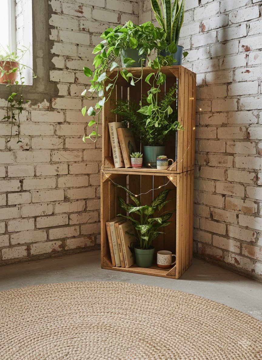 Teramico Übertopf 6er Set Holzkisten Vintage Natur 50x40x30 gebraucht Obstkisten Regal, Vintage Obstkiste