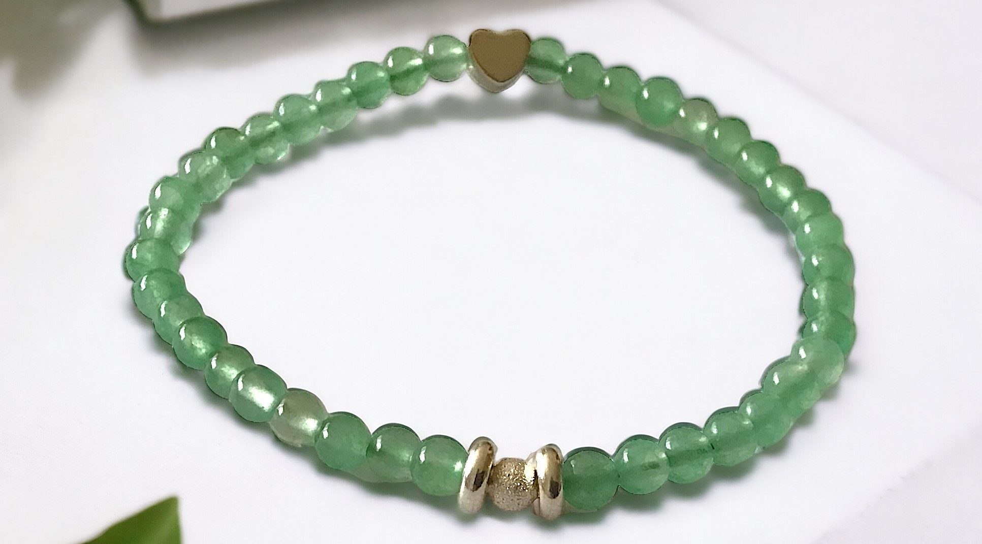 Steinfixx® Perlenarmband Aventurin Perlenarmband 925 Silberperle - Handarbe günstig online kaufen