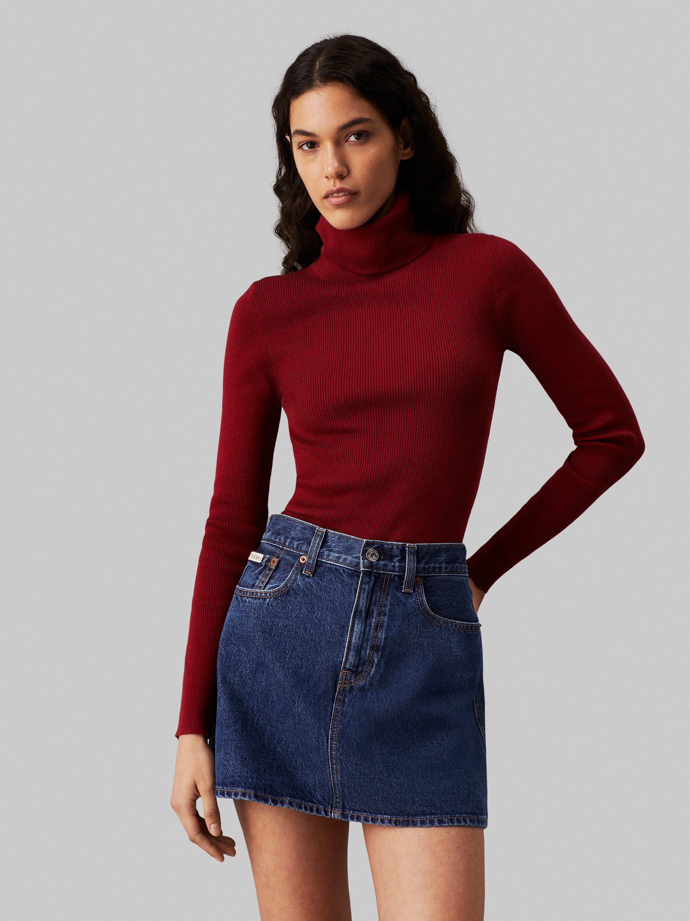 Rollkragenpullover WOVEN LABEL ROLL NECK SWEATER