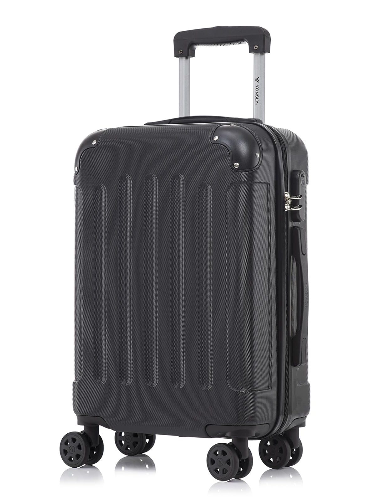 YONSLY Hartschalen-Trolley Hartschalen-Koffer Trolley 360° Rollen, robuster Reisekoffer, 4 Rollen, mit Zahlenschloss, für Business und Urlaub 46/55/66/76 cm
