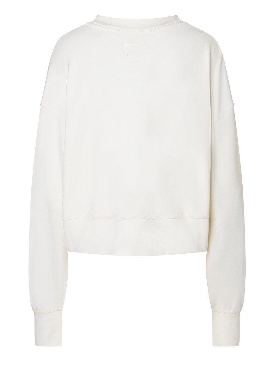 W White Fresh SUPER.NATURAL Sweatshirt Sweatshirt SWEATER KRISSINI Merino-Materialmix lässiger Merino