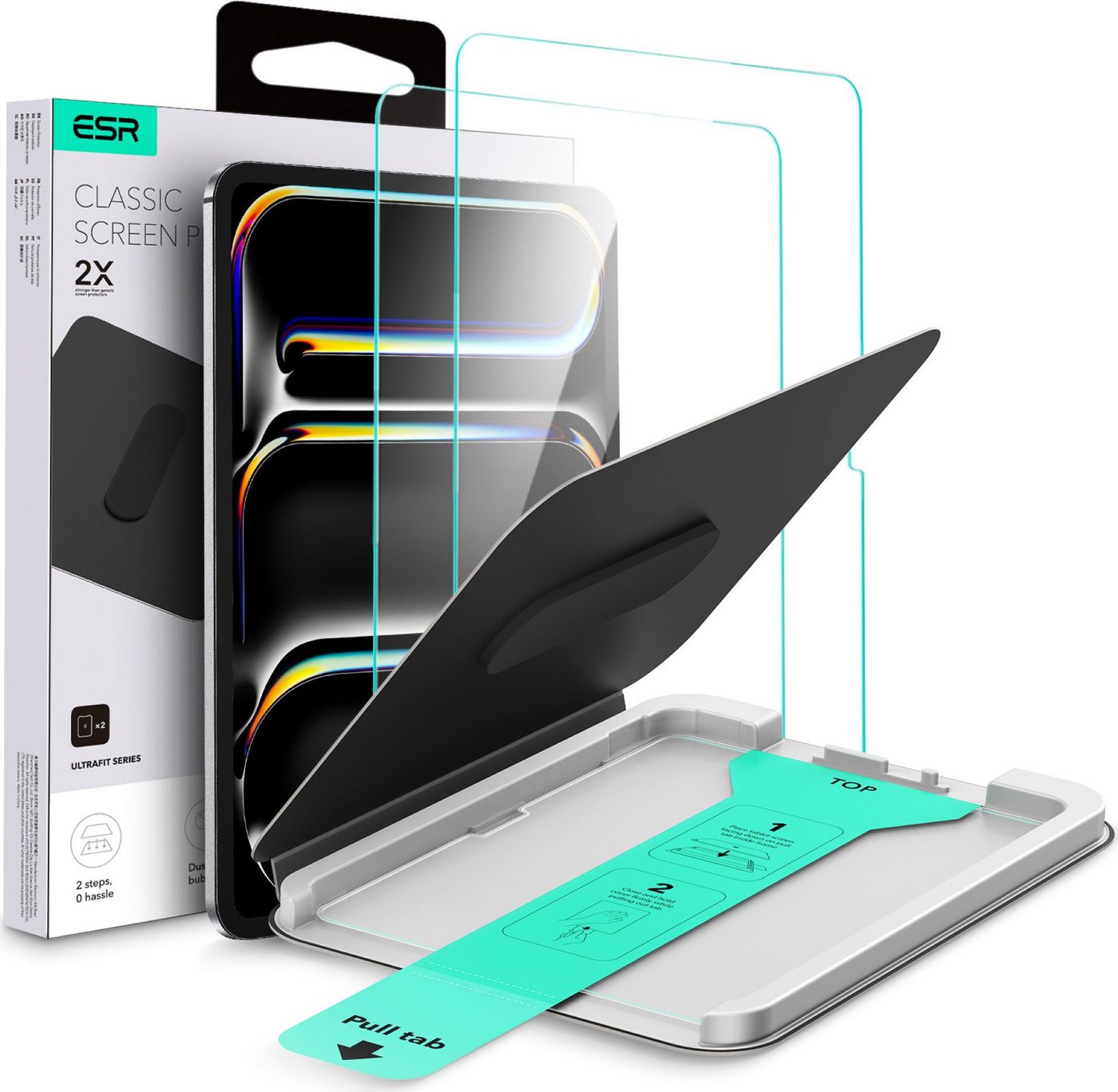 ESR Displayschutzglas Tempered-Glass für Apple iPad Pro 13" (2025 & 2024), 2 Stück, 2er Pack, Kratzfest, Stöße bis 15kg