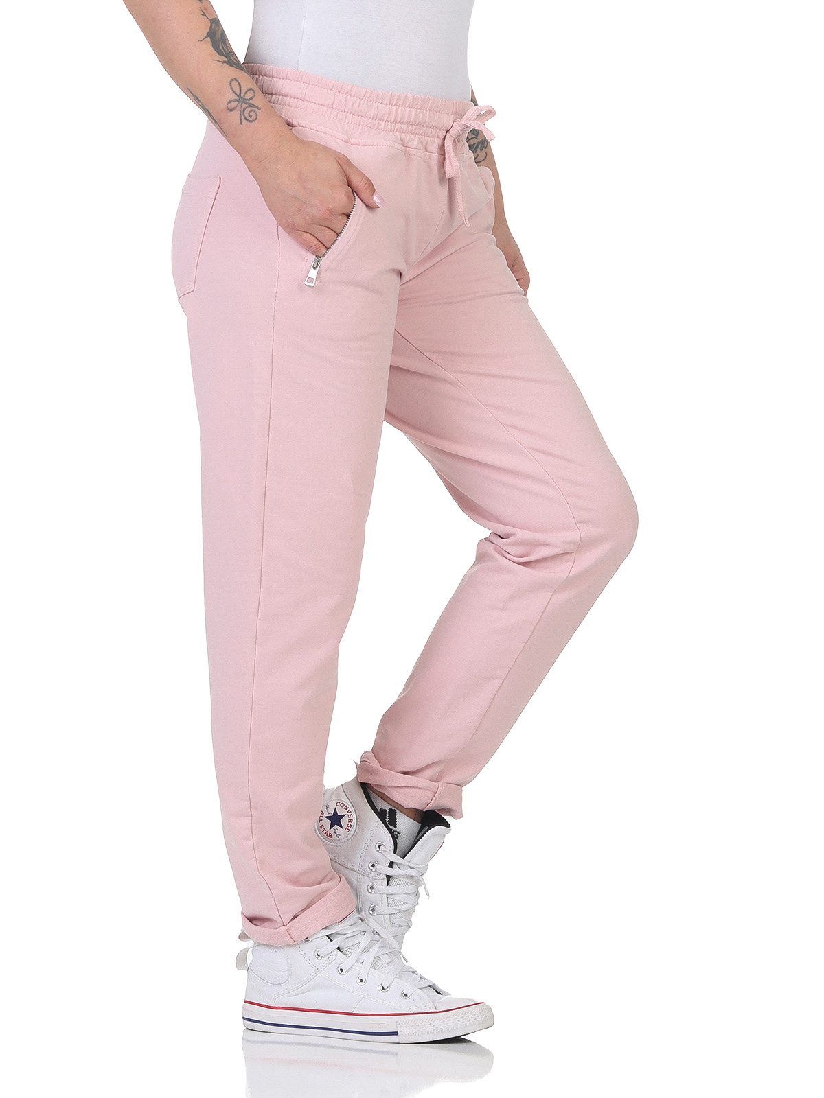 CLEO STYLE Jogger Pants Damen Jogginghose 814136 34-38 Rosa