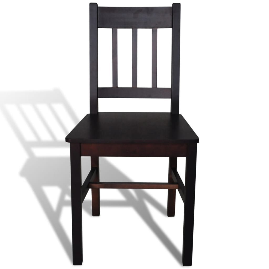 furnicato Esszimmerstuhl 6er Set Esszimmerstühle 41,5x45,5x86 cm Dunkelbraun Massivholz (6 St)
