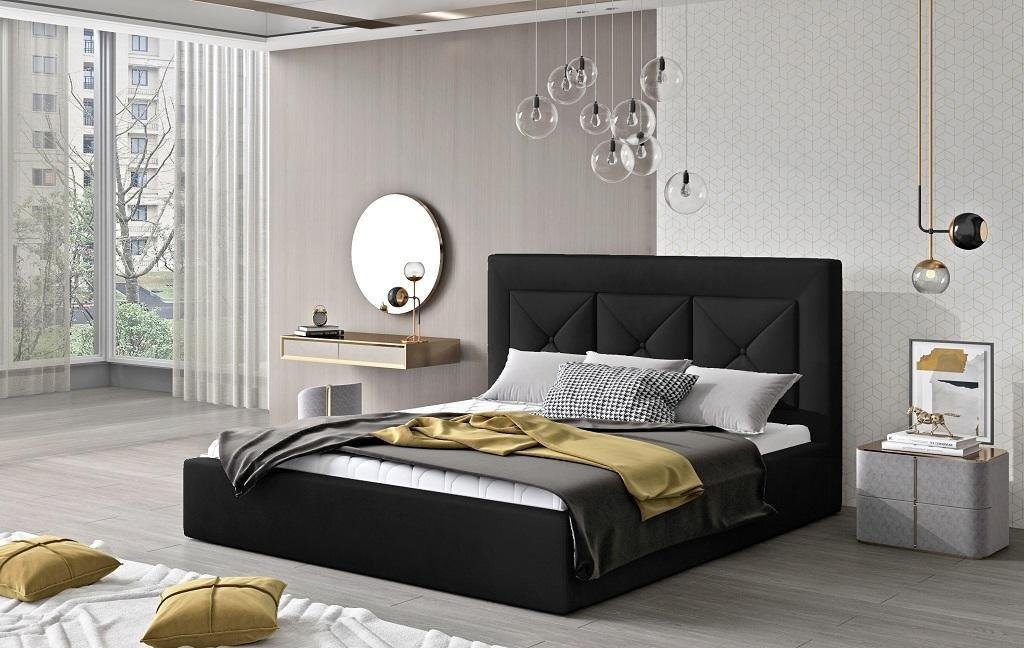 JVmoebel Bett Klassisches Bett Modern Stil Doppel Holz Hotel Betten 220x220 Schwarz