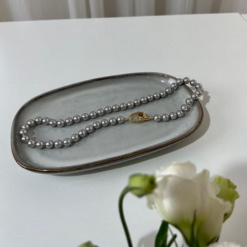 DTC GmbH Perlenkette Silberne graue Perlenkette (Finde noch heute Dein perfektes Schmuckstück!, 1-tlg)
