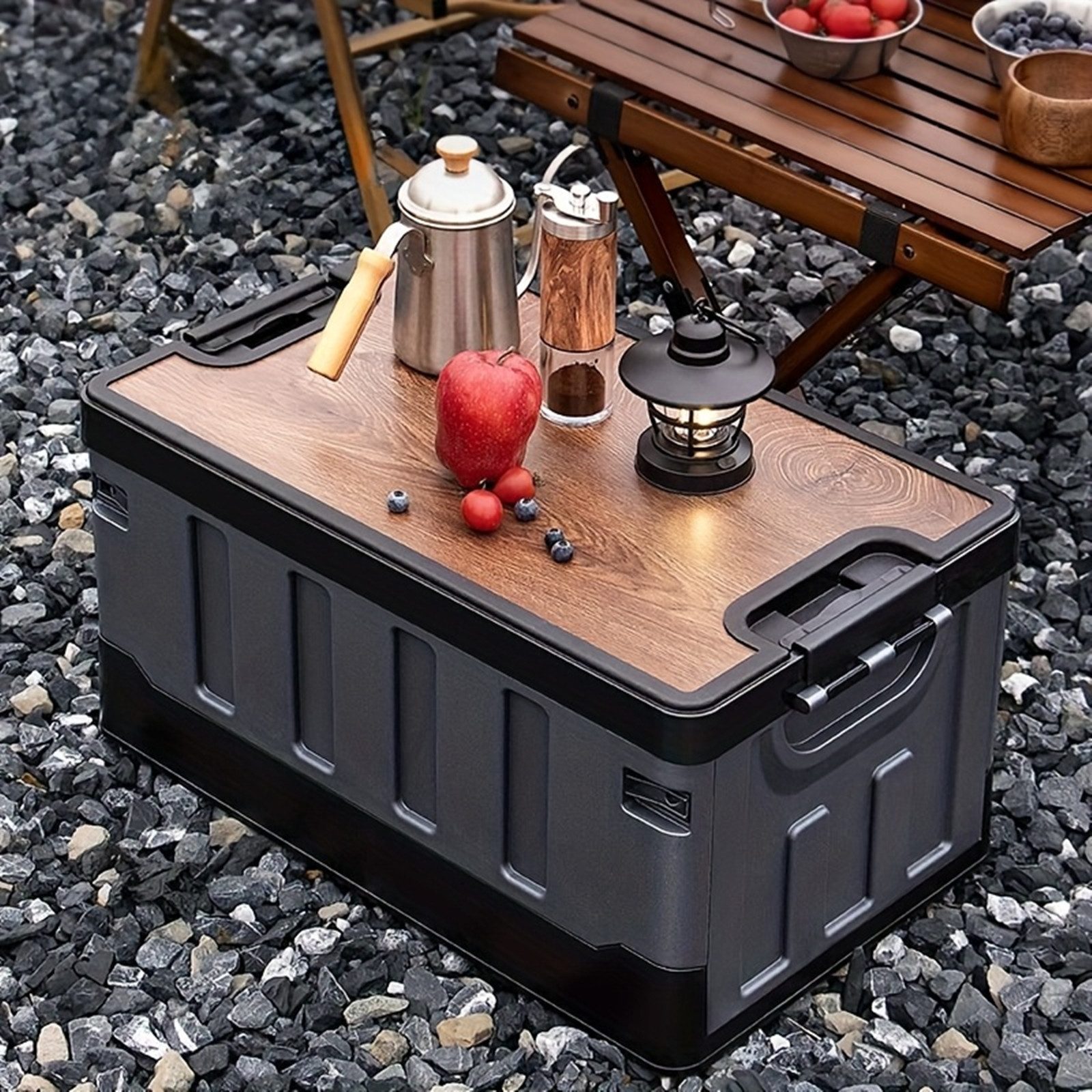 Insma Faltbox 35L Faltbare Aufbewahrungsbox mit Deckel, stabile Camping Klappbox Klappkiste 48×30×24 cm, 50kg belastbar