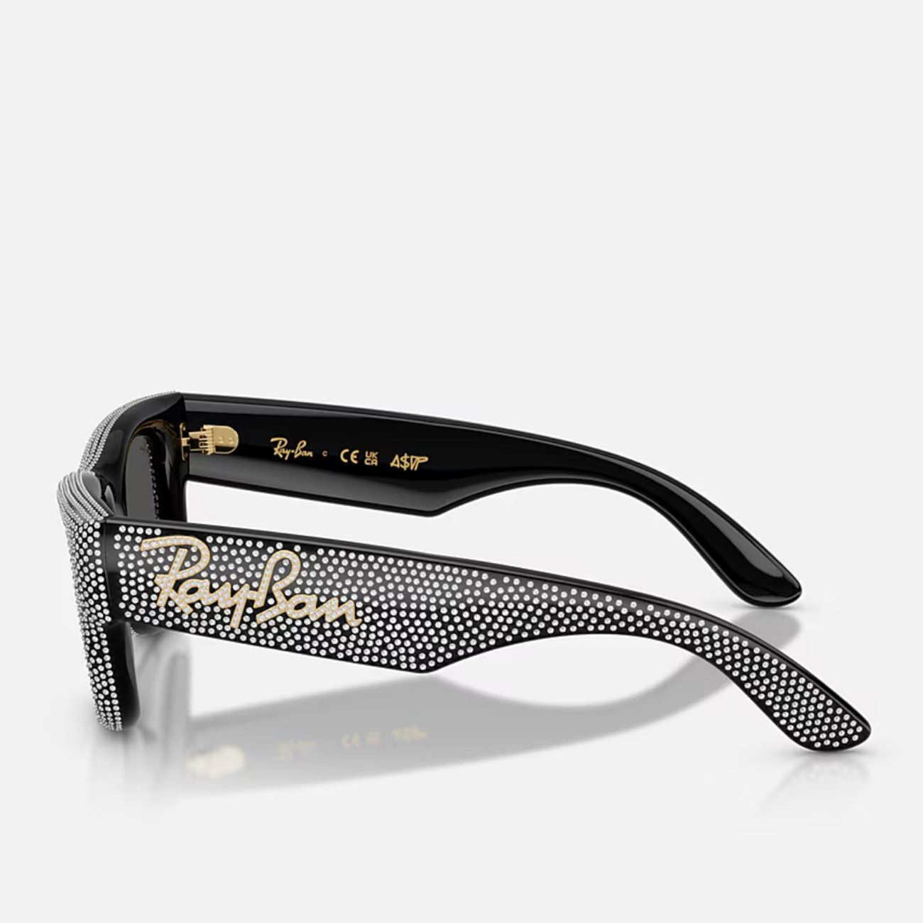 Ray-Ban Sonnenbrille Ray-Ban Wayfarer Puffer Black Strass Pave Dark Grey