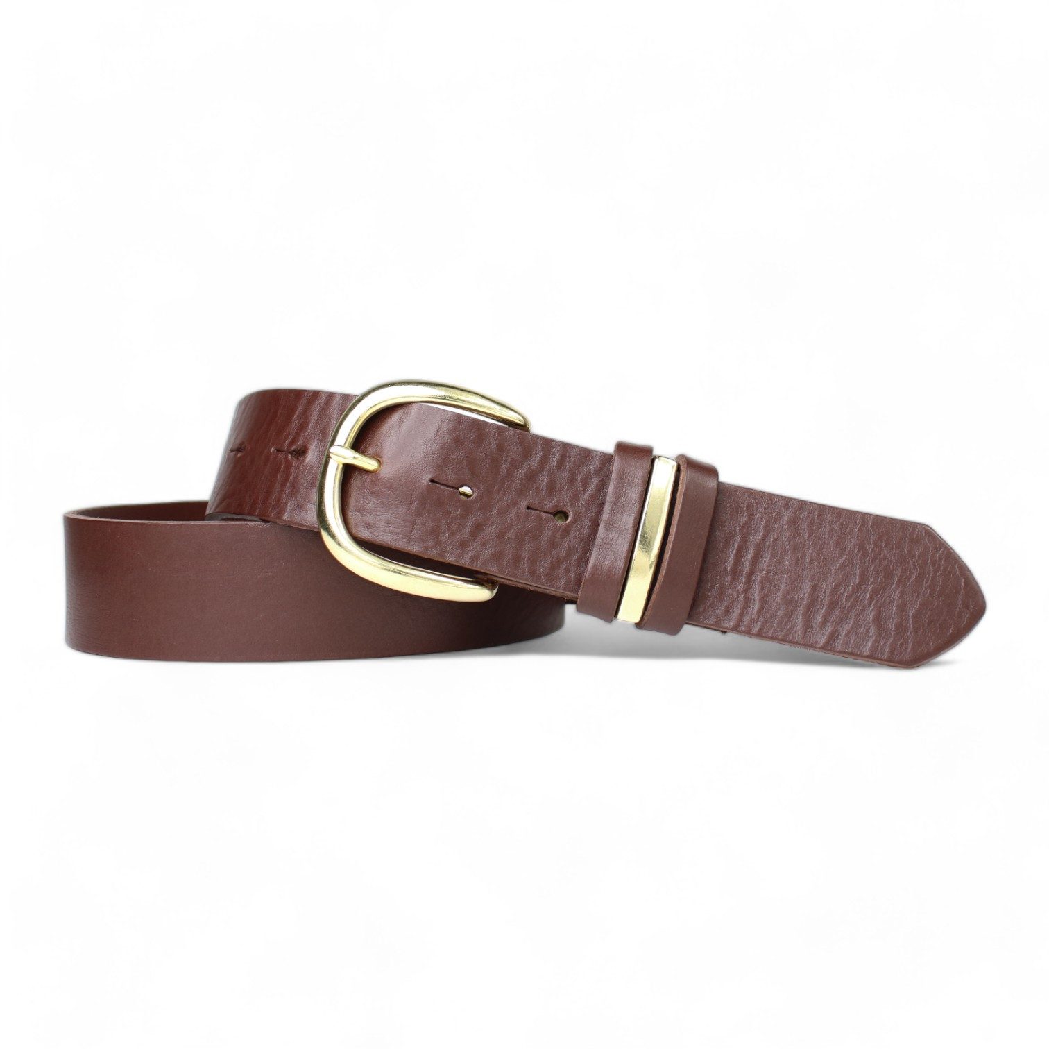 FRONHOFER Ledergürtel Damen Vollrindleder breit (1-St) Messing, 3 Schlaufen