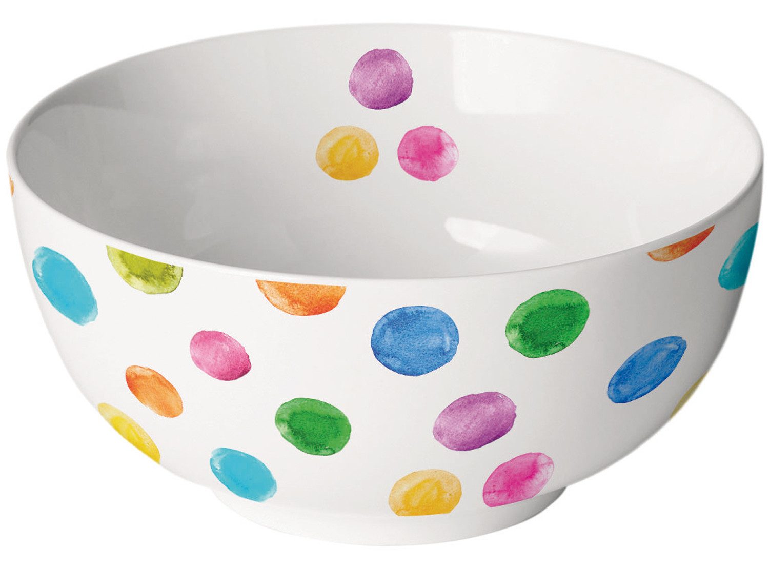 Ambiente® Müslischale Polka Dots, Porzellan, (1-tlg), Porzellan-Schüssel New Bone China Ø 14 Höhe 6,5cm Volumen ca.0,4l