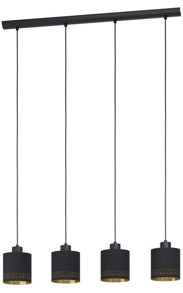EGLO Hängeleuchte ESTEPERRA Pendellampe, Stahl, Textil, IP20, E27, Esstischlampe, Lampe, ohne Leuchtmittel, Elegante Hängelampe für Esszimmer, Küche oder Wohnzimmer