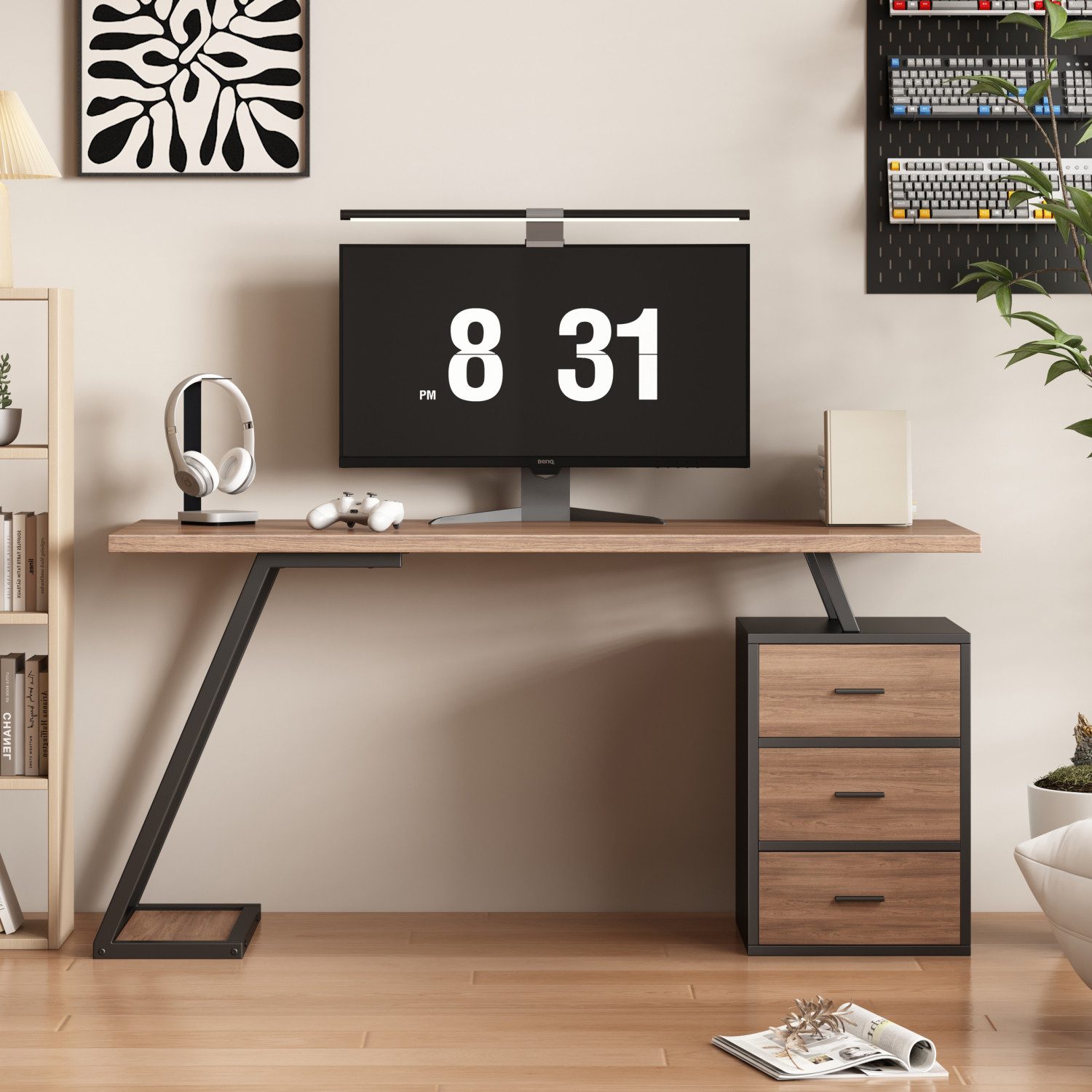 Flieks Schreibtisch (1 Tisch), Computertisch mit 1 Ablage Bürotisch Gamingt günstig online kaufen