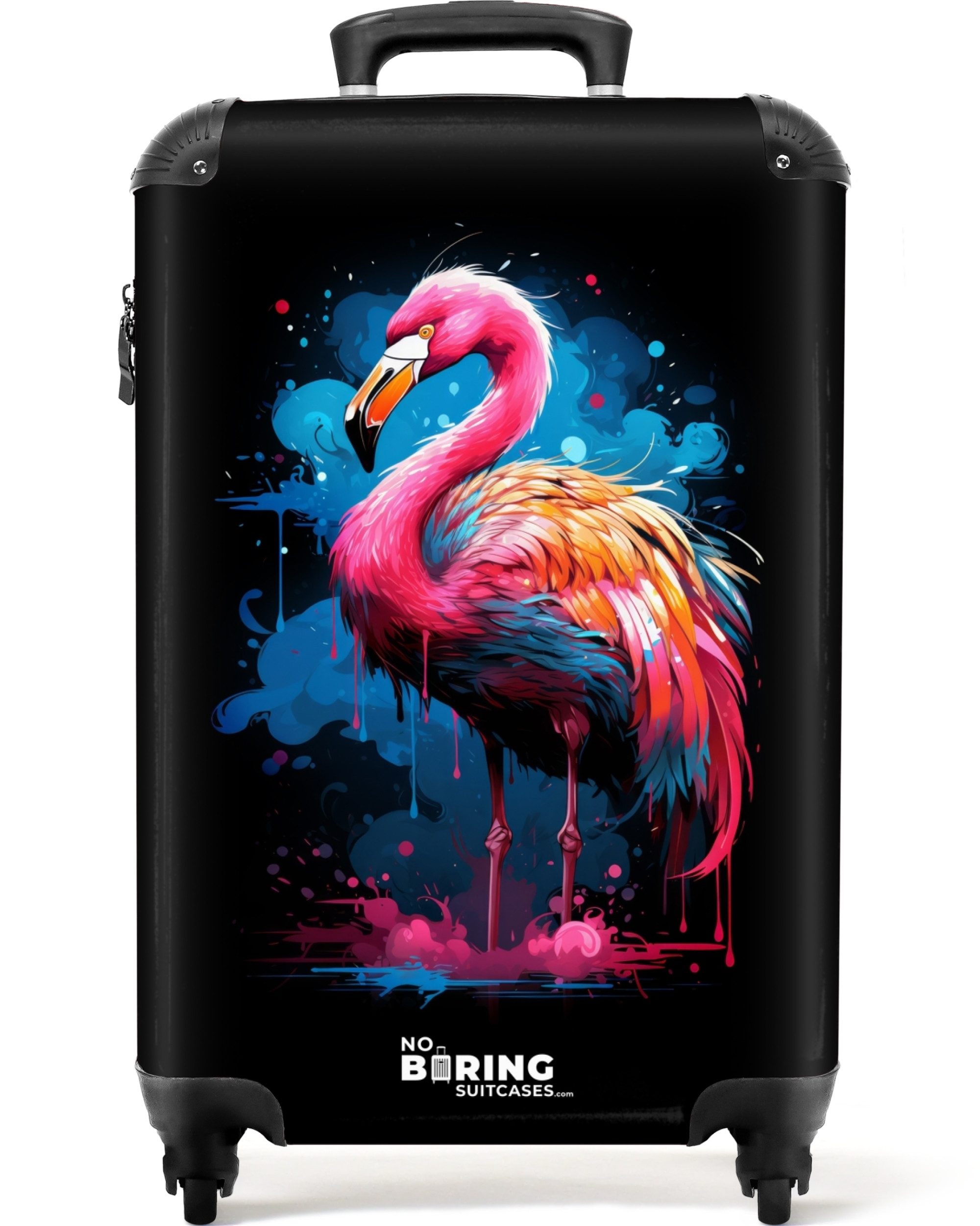 Hartschalen-Trolley Farbiger Flamingo für eine Farbexplosion 55x35x20cm