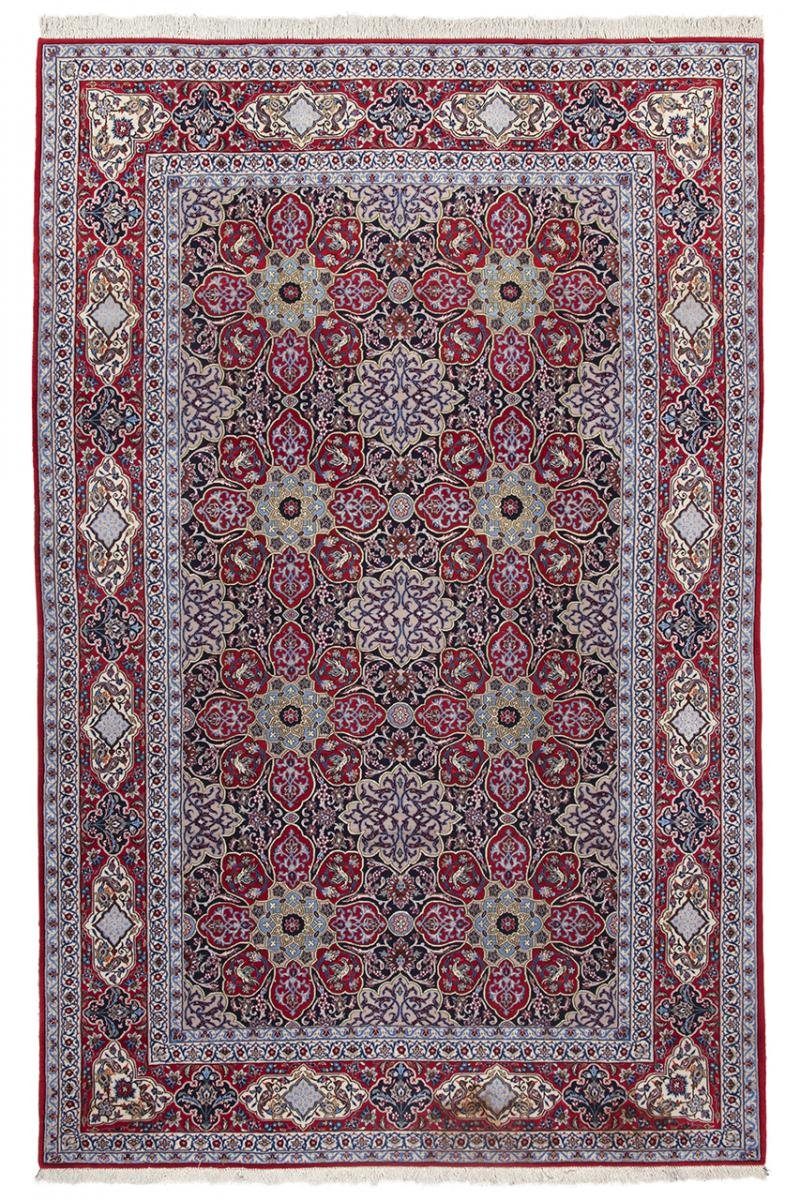 Orientteppich Isfahan Sherkat Seidenkette 209x318 Handgeknüpfter Orientteppich, Nain Trading, rechteckig, Höhe: 6 mm