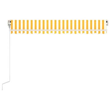 furnicato Markise Automatisch Einziehbar 450x300 cm Gelb und Weiß