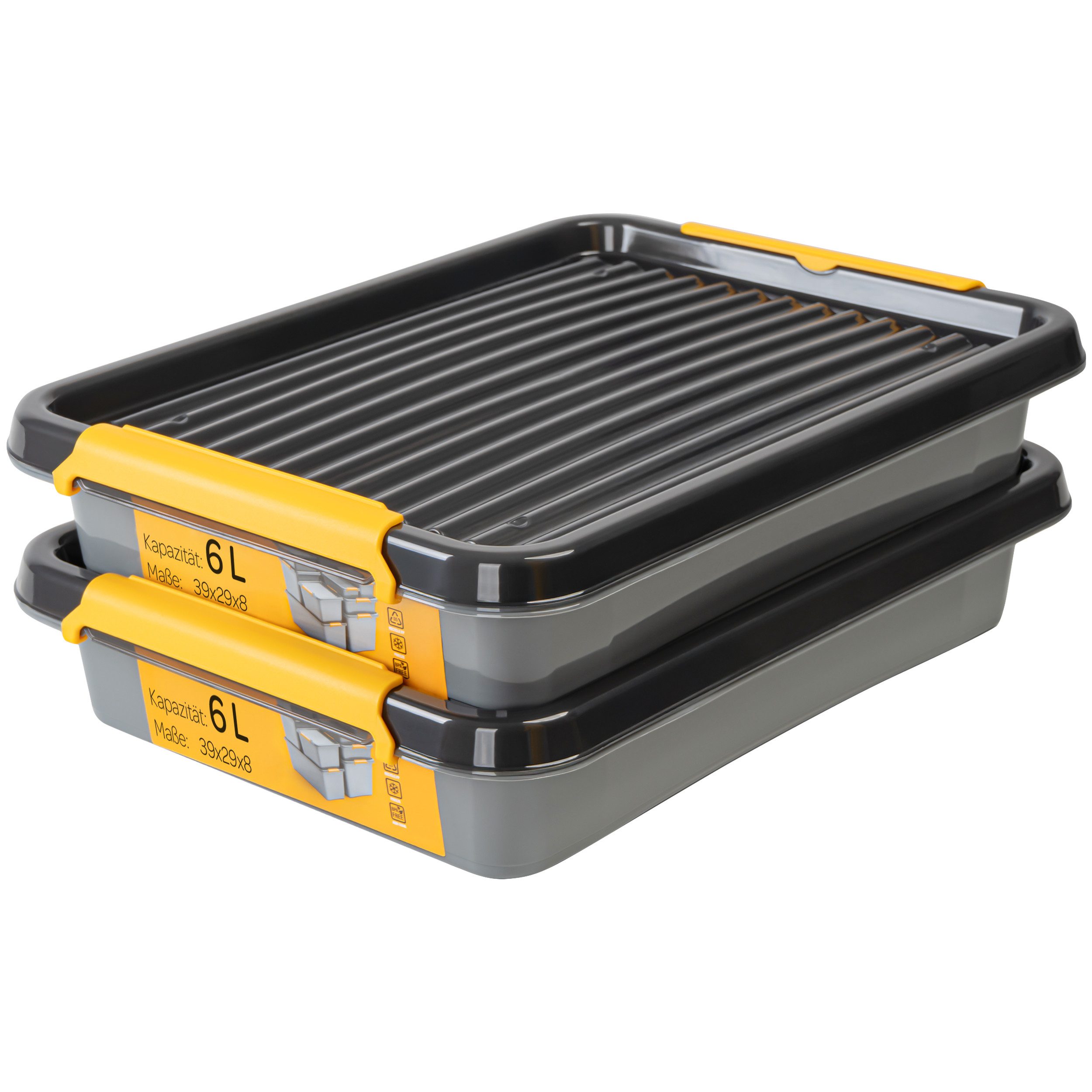 KONZEPT Aufbewahrungsbox mit Deckel, Stapelbox Set 2 Stk. für Keller, Werks günstig online kaufen