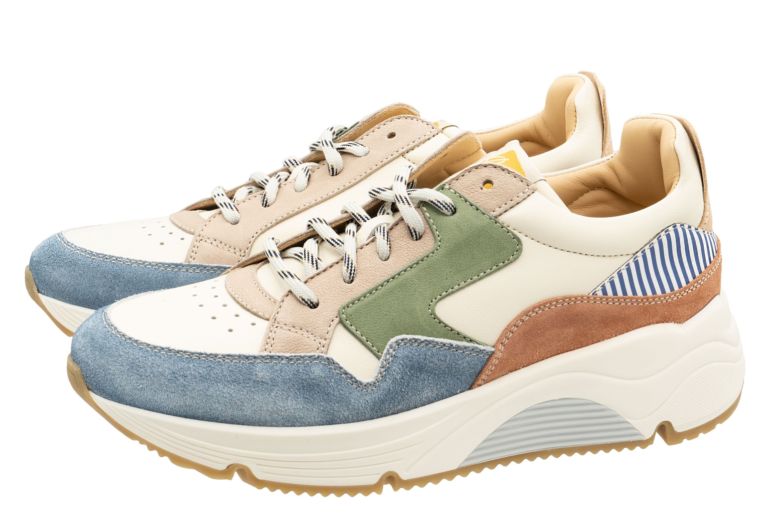 Ocra Ocra Sneaker Schuhe D370 Leder Damen Teens Weiß Blau Sneaker