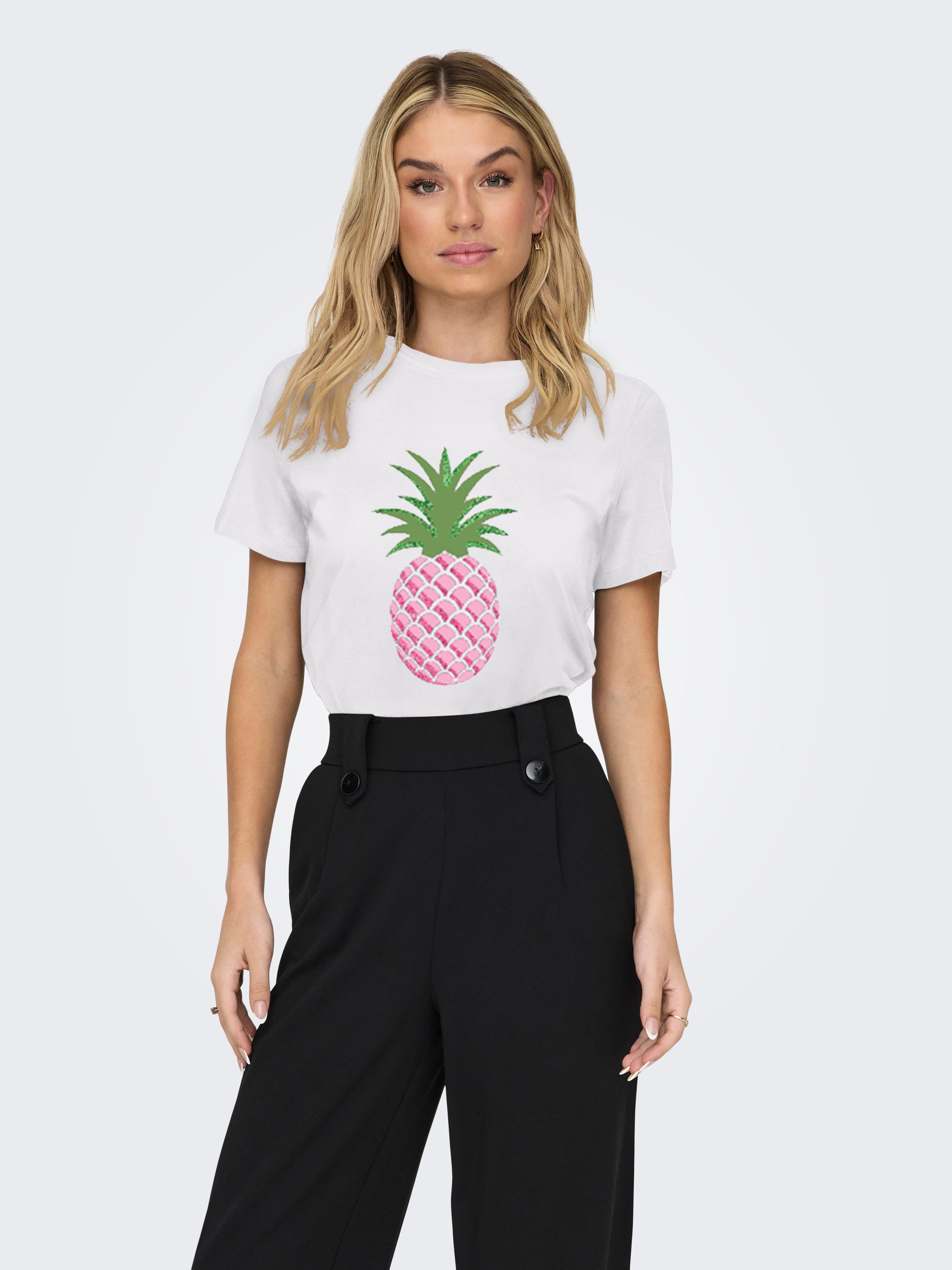 ONLY Kurzarmshirt ONLKITA LIFE REG S/S MIX TOP CS JRS EX. Baumwolle, regular fit