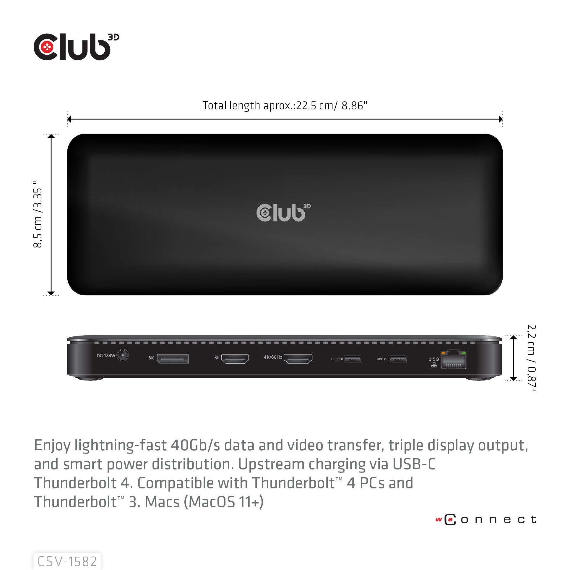 CLUB3D Laptop-Dockingstation CLUB3D Thunderbolt 4 Certified 11-in-1 Handy-Dockingstation Univers...