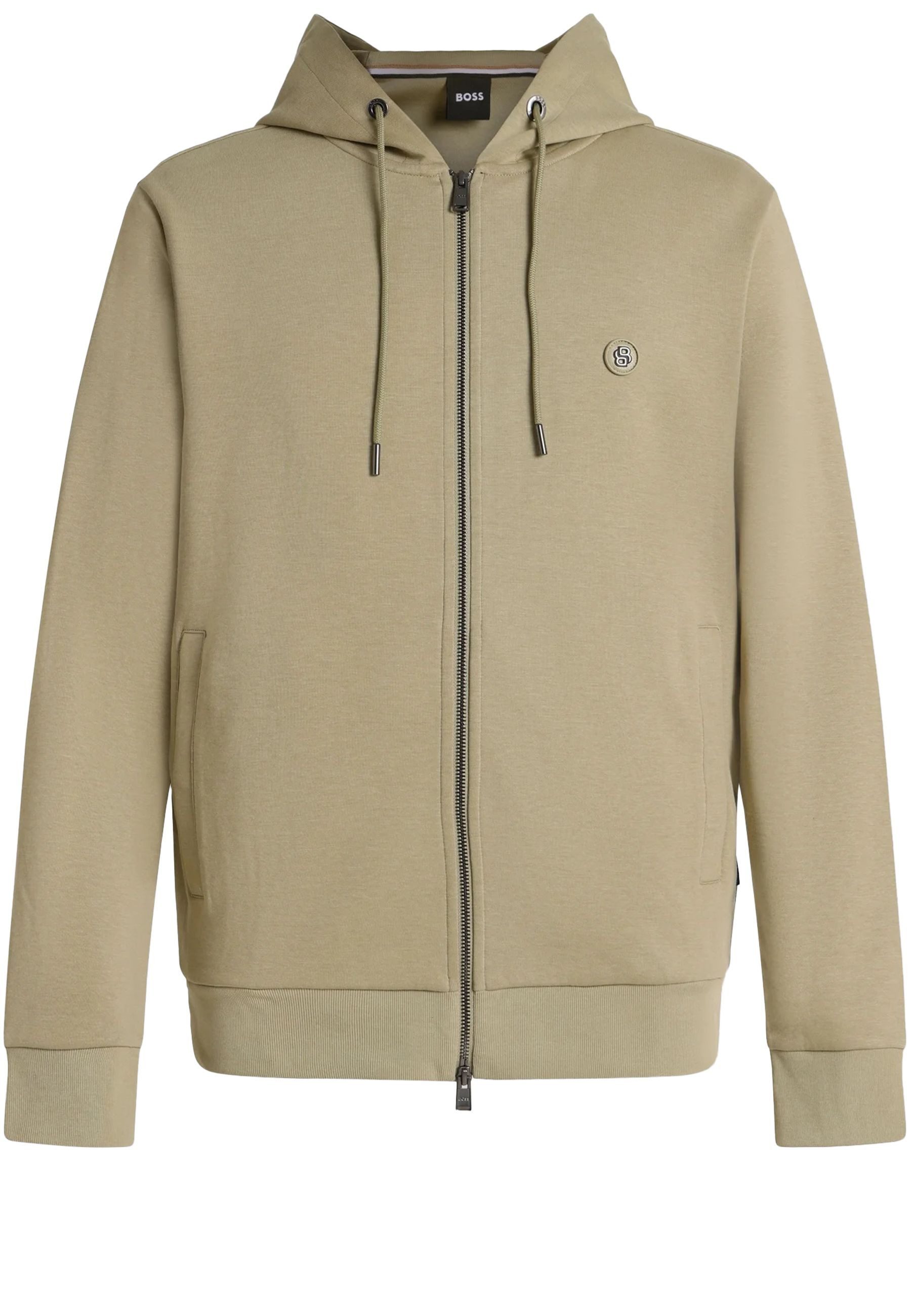 BOSS Sweatjacke Spence mit Metall-Monogramm (1-tlg)