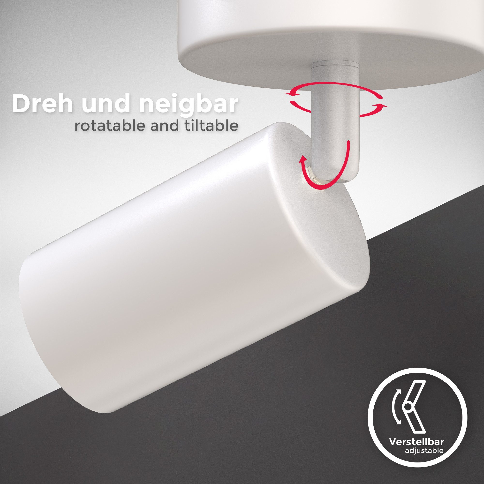 B.K.Licht Deckenleuchte LED Deckenlampe Wandleuchte Wohnzimmer, ohne Leuchtmittel, 1-flammig Lampe Wand Decke 230V Fassung GU10 Retro-Design Wohnzimmer