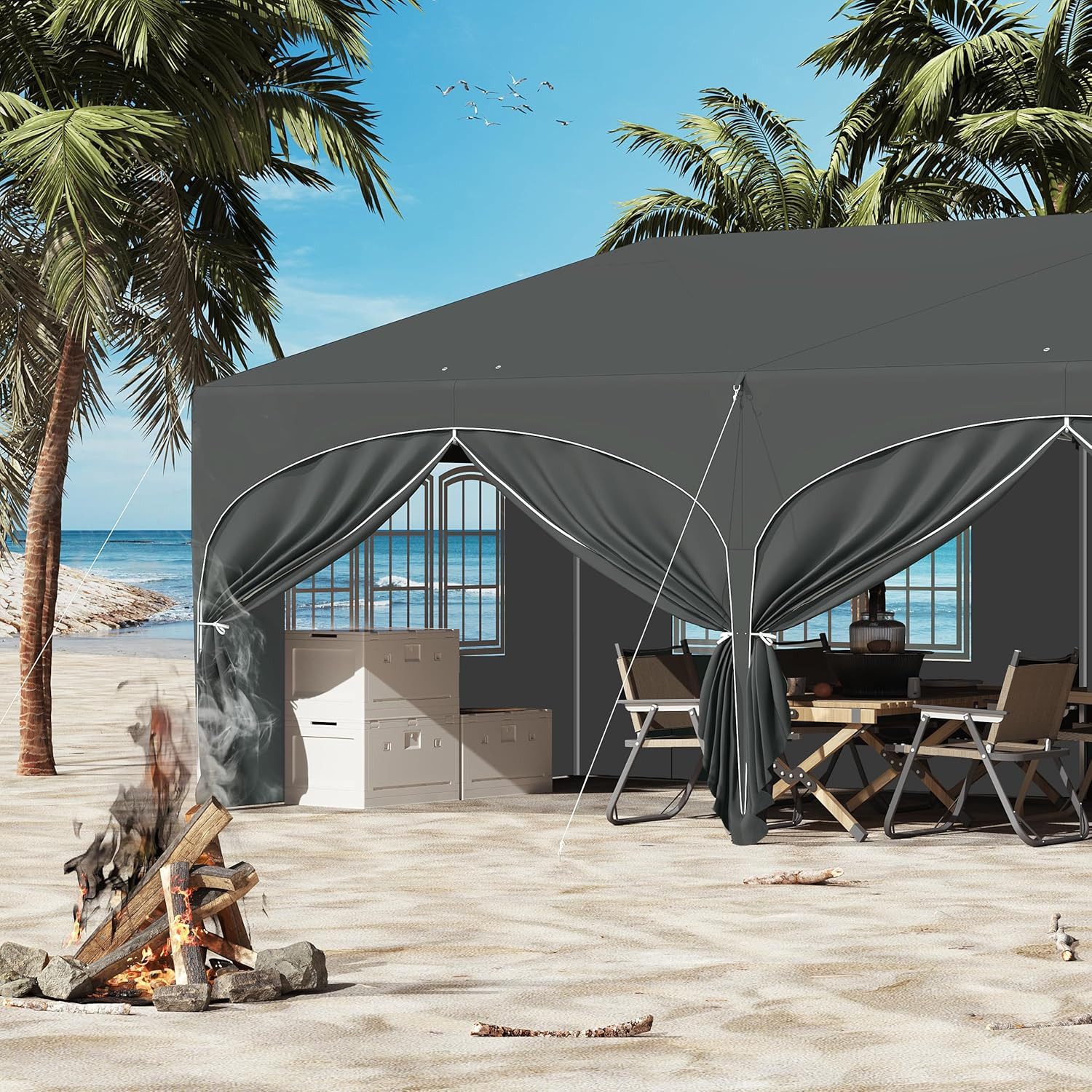 EUGAD Pavillon, mit 6 Seitenteilen, 3x6 günstig online kaufen