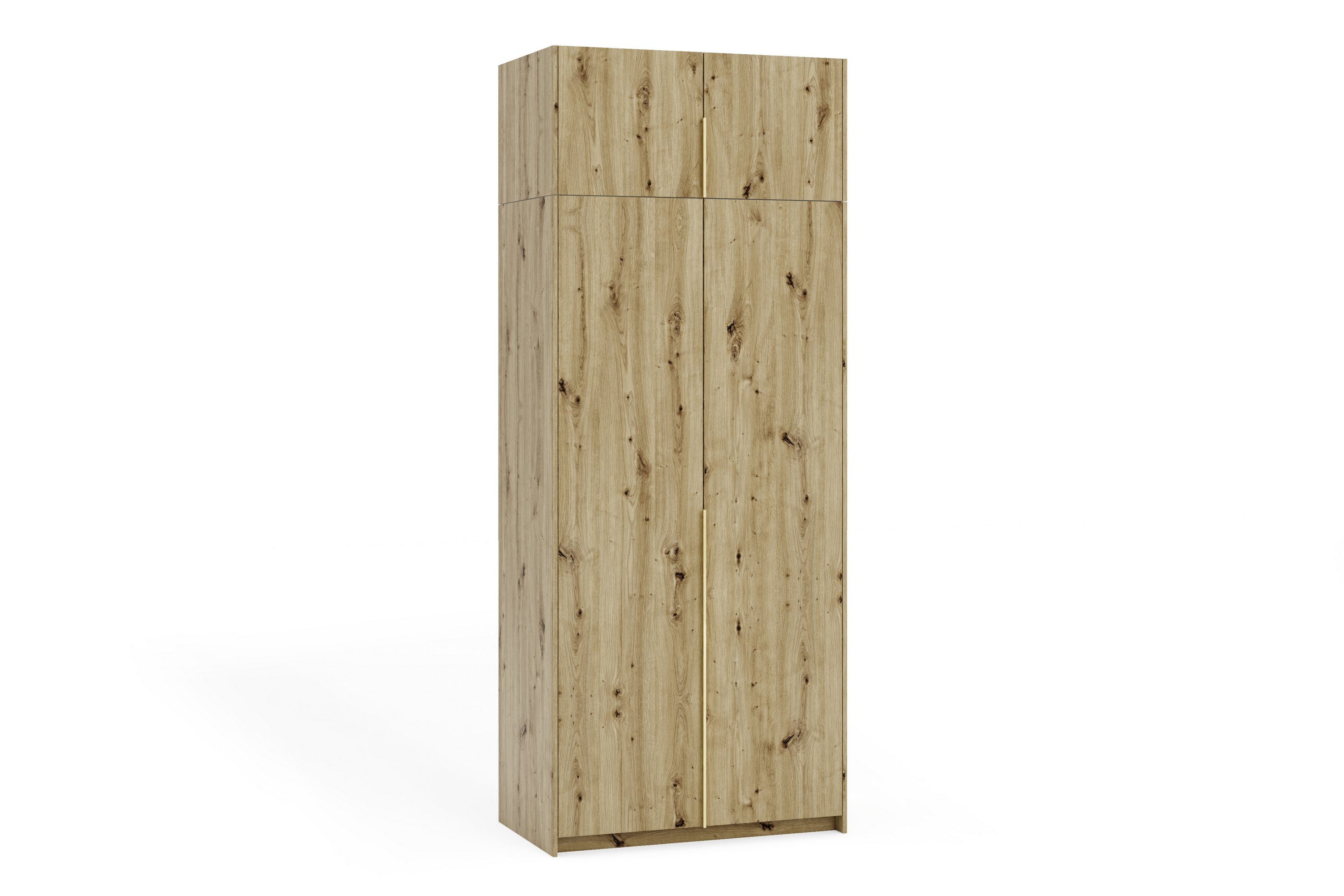 Masseno Drehtürenschrank AMARA 100 cm Kleiderschrank 2 Türen Schlafzimmerschrank Eiche Artisan