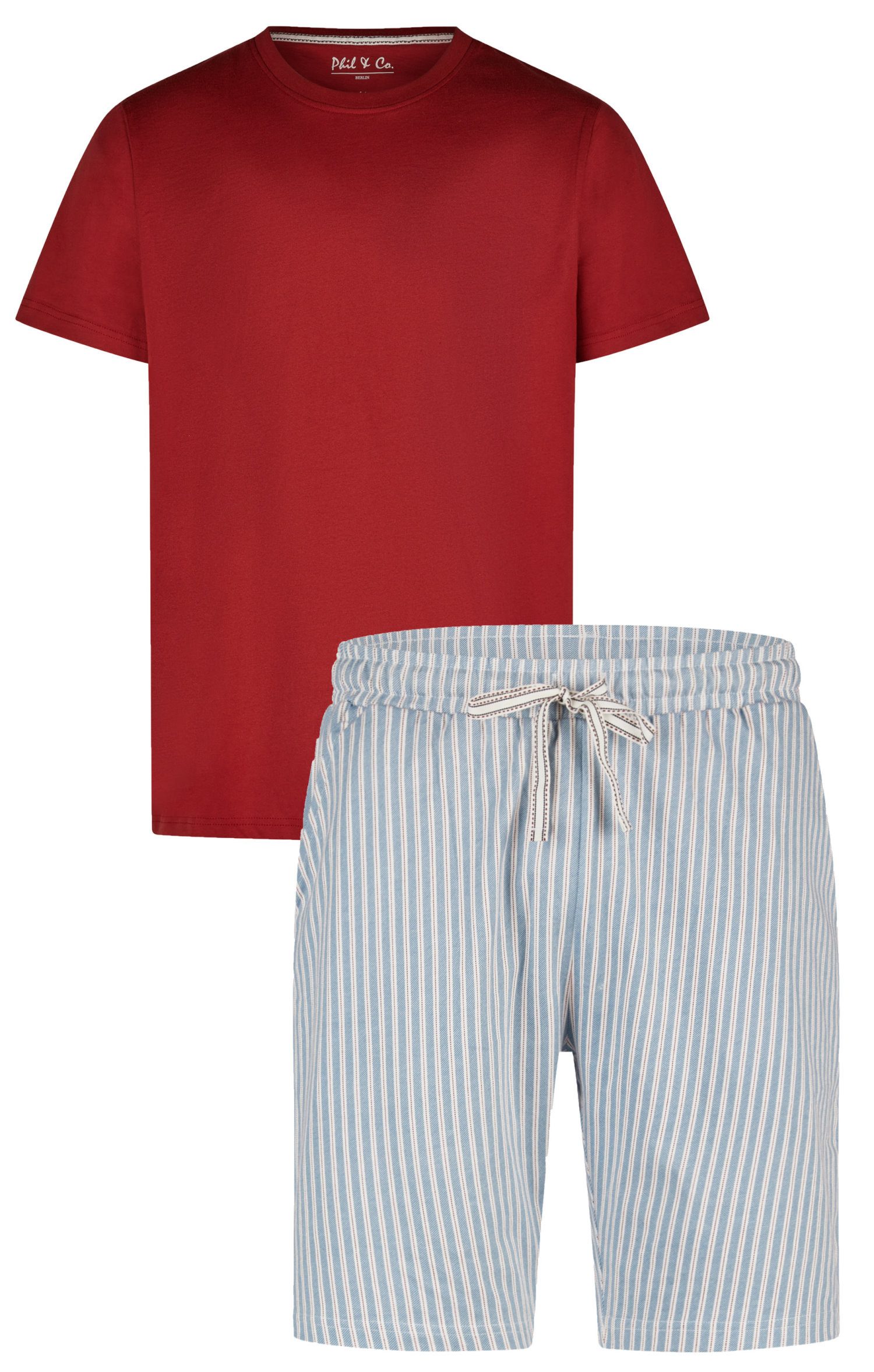 Phil & Co. Shorty Herren Pyjama kurz (2 tlg) Baumwolle günstig online kaufen