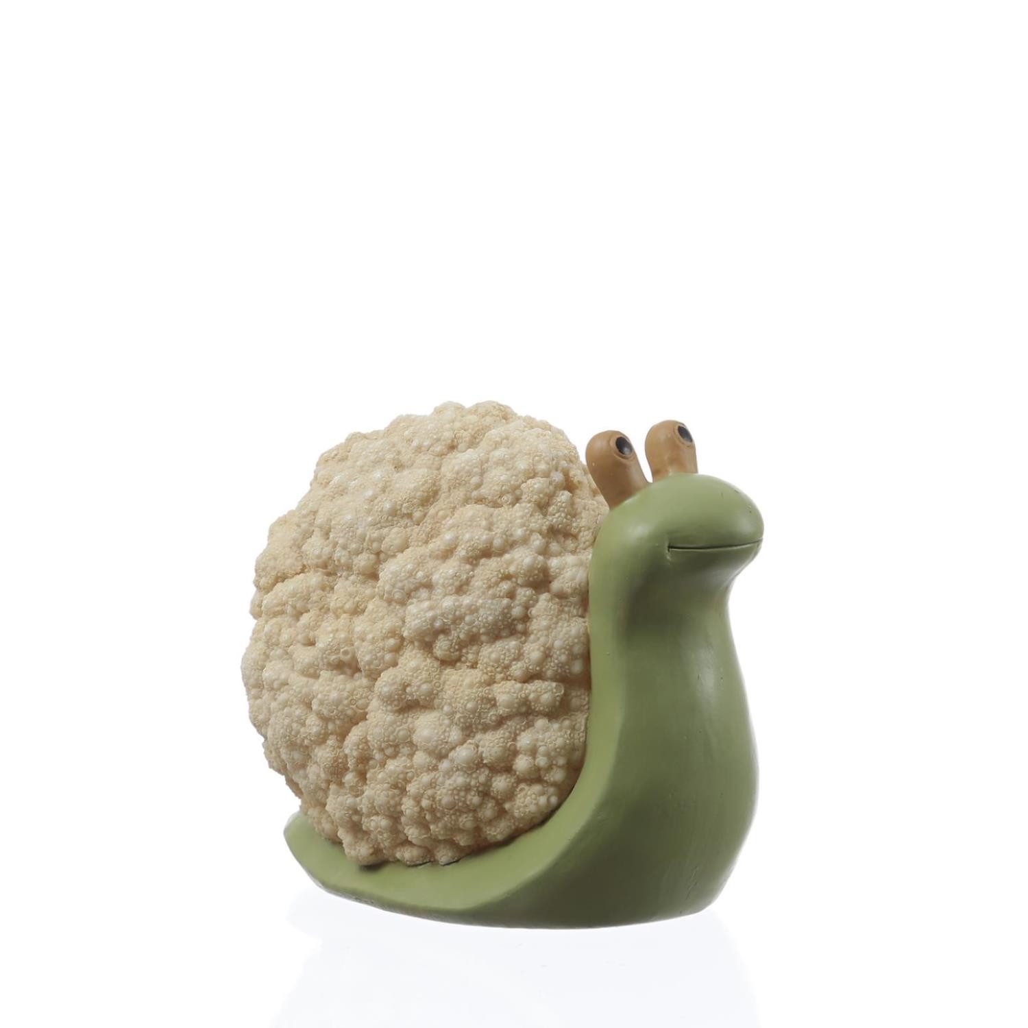 Gartenfigur Dekofigur Schnecke Blumenkohl Gartendeko für Beet Garten H: 11cm