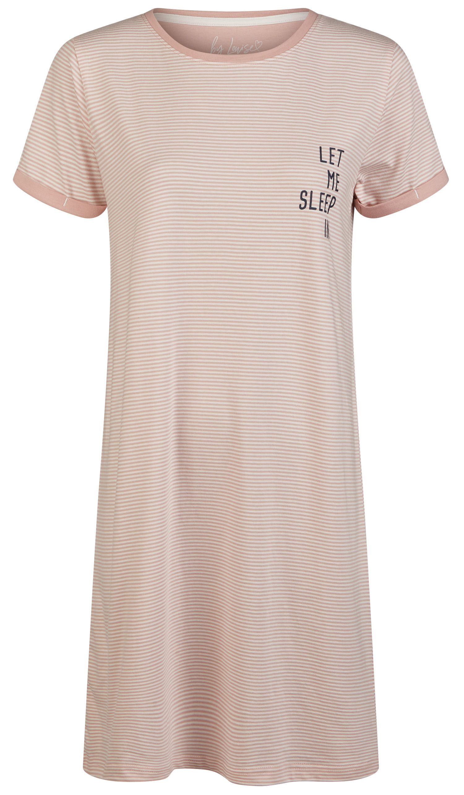 By Louise Nachthemd Damen Schlafshirt mit kurzem Arm (1-tlg) Baumwolle