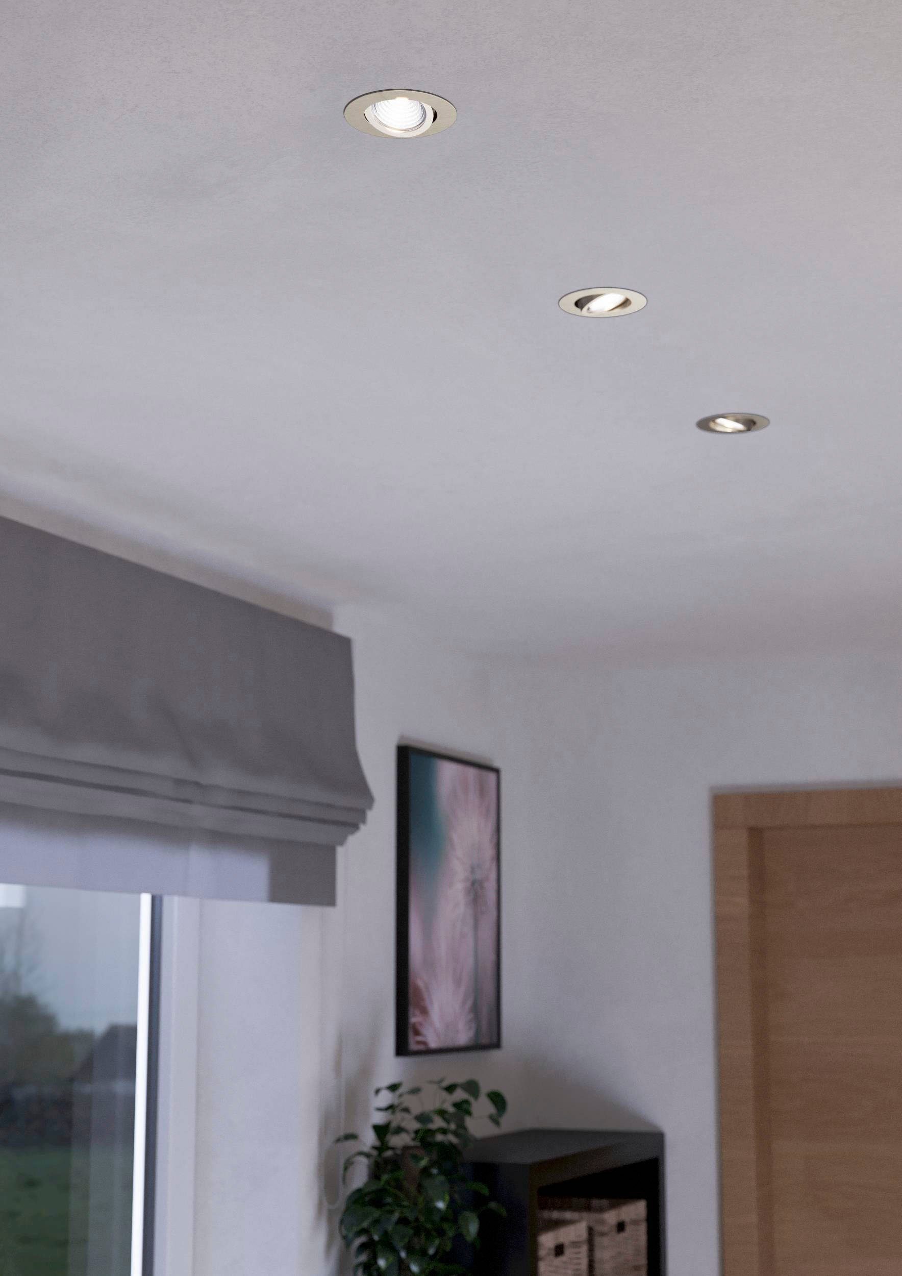 EGLO Deckenleuchte SALICETO, LED - 6W Warmweiß in integriert, Warmweiß, Alu aus fest nickel - Deckenleuchte