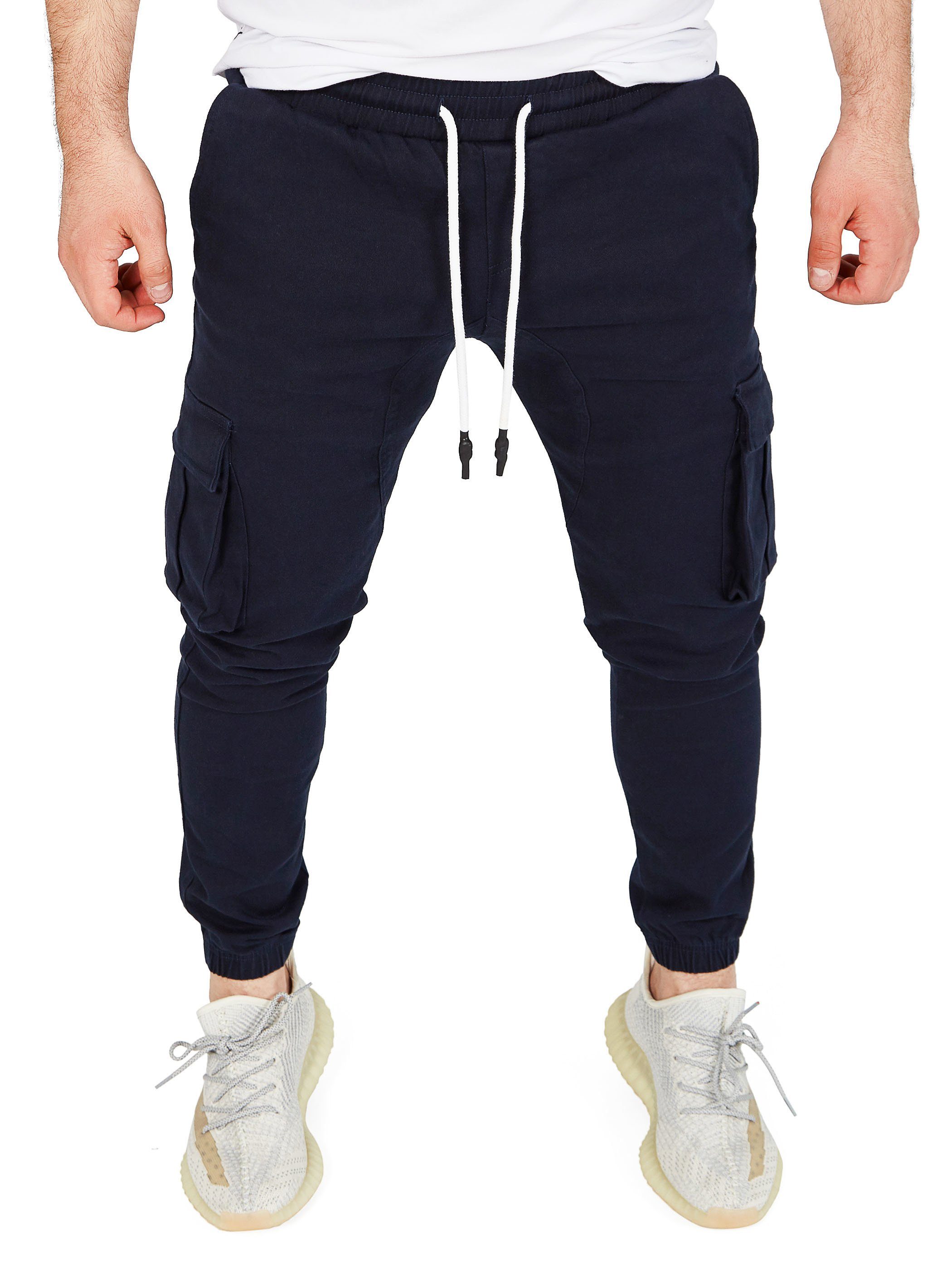 Pittman Cargohose Cargohosen Herren Chino Giga mit elastischem Bund, Cargotaschen