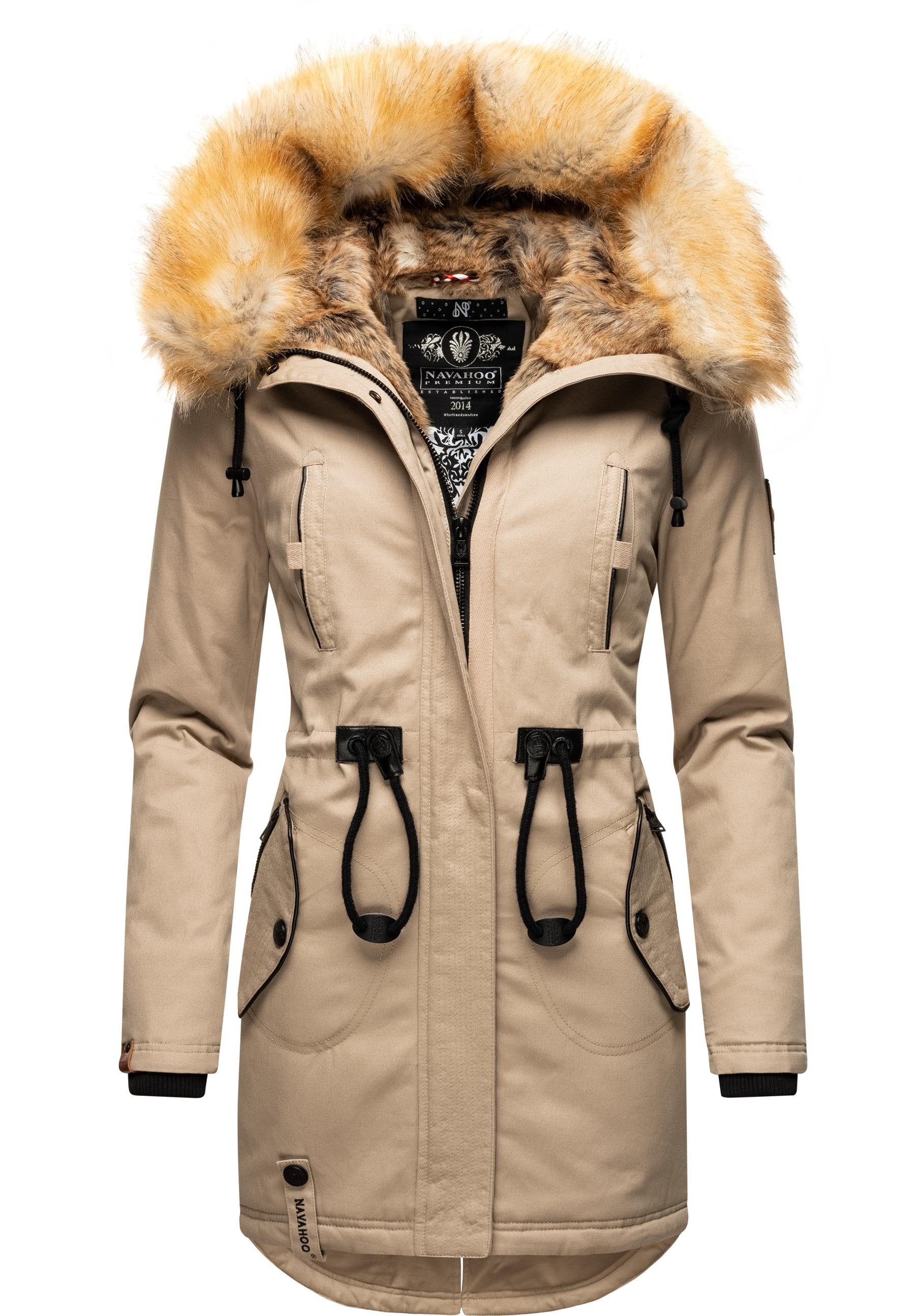 Navahoo Wintermantel "Bombii", stylischer Damen Winterparka mit Kunstfell-K günstig online kaufen