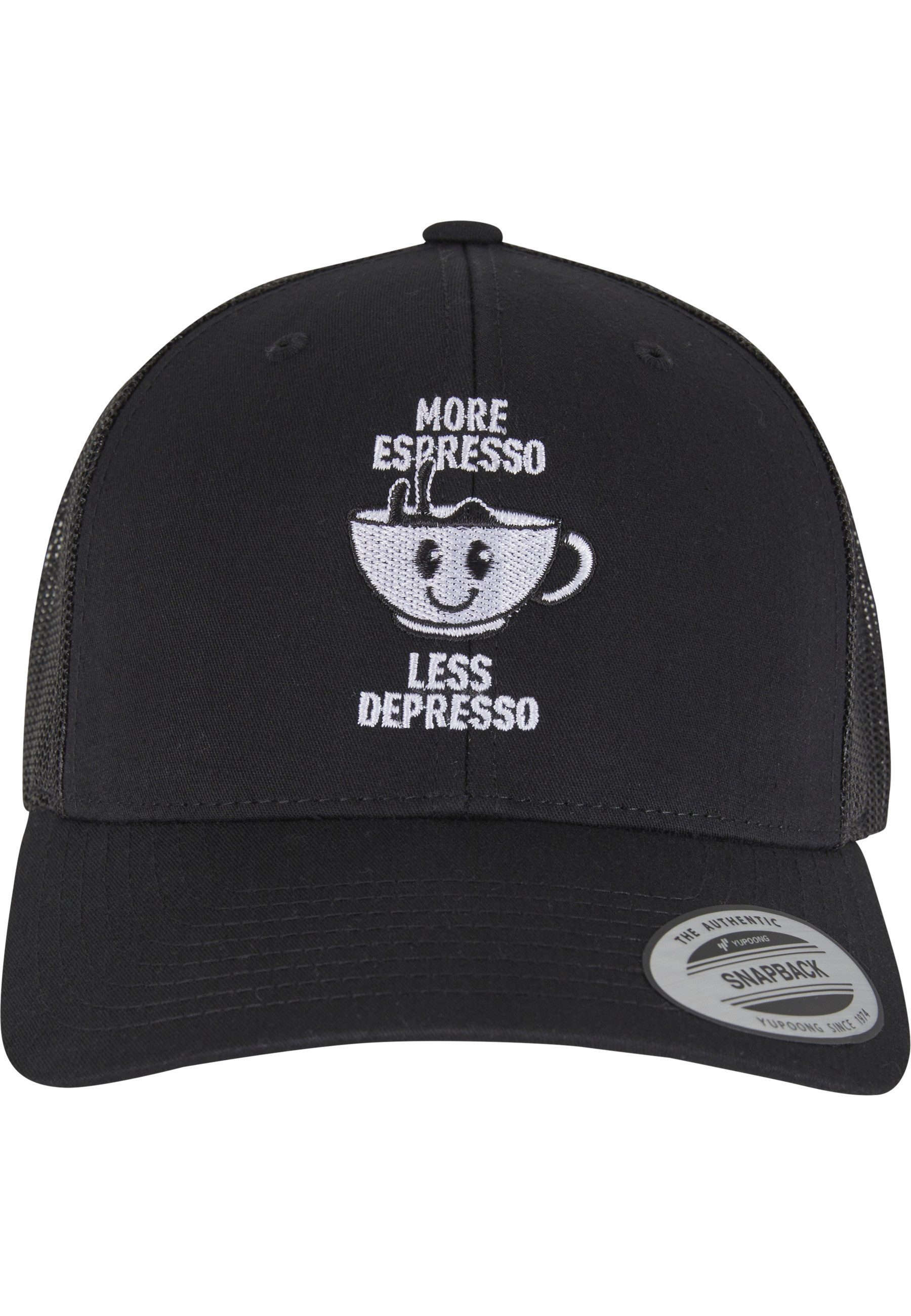 Trucker Cap MisterTee More Espresso Less Depresso Retro Trucker